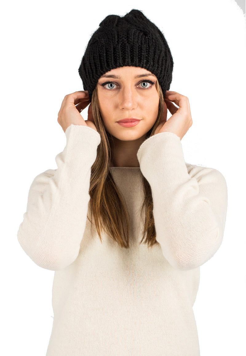Hat with braids | Dalle Piane Cashmere