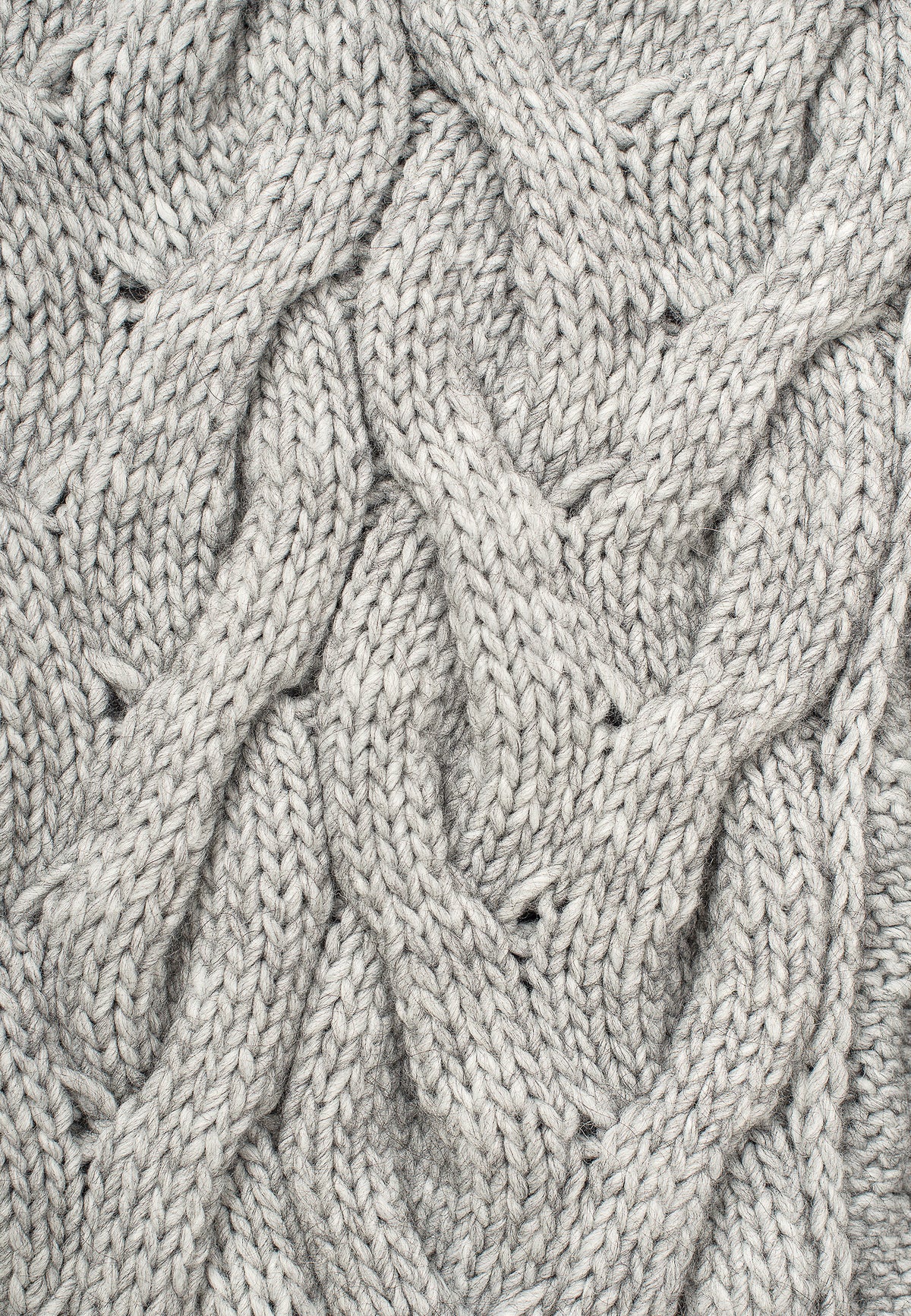 Gray Cable-Knit Scarf, view 5