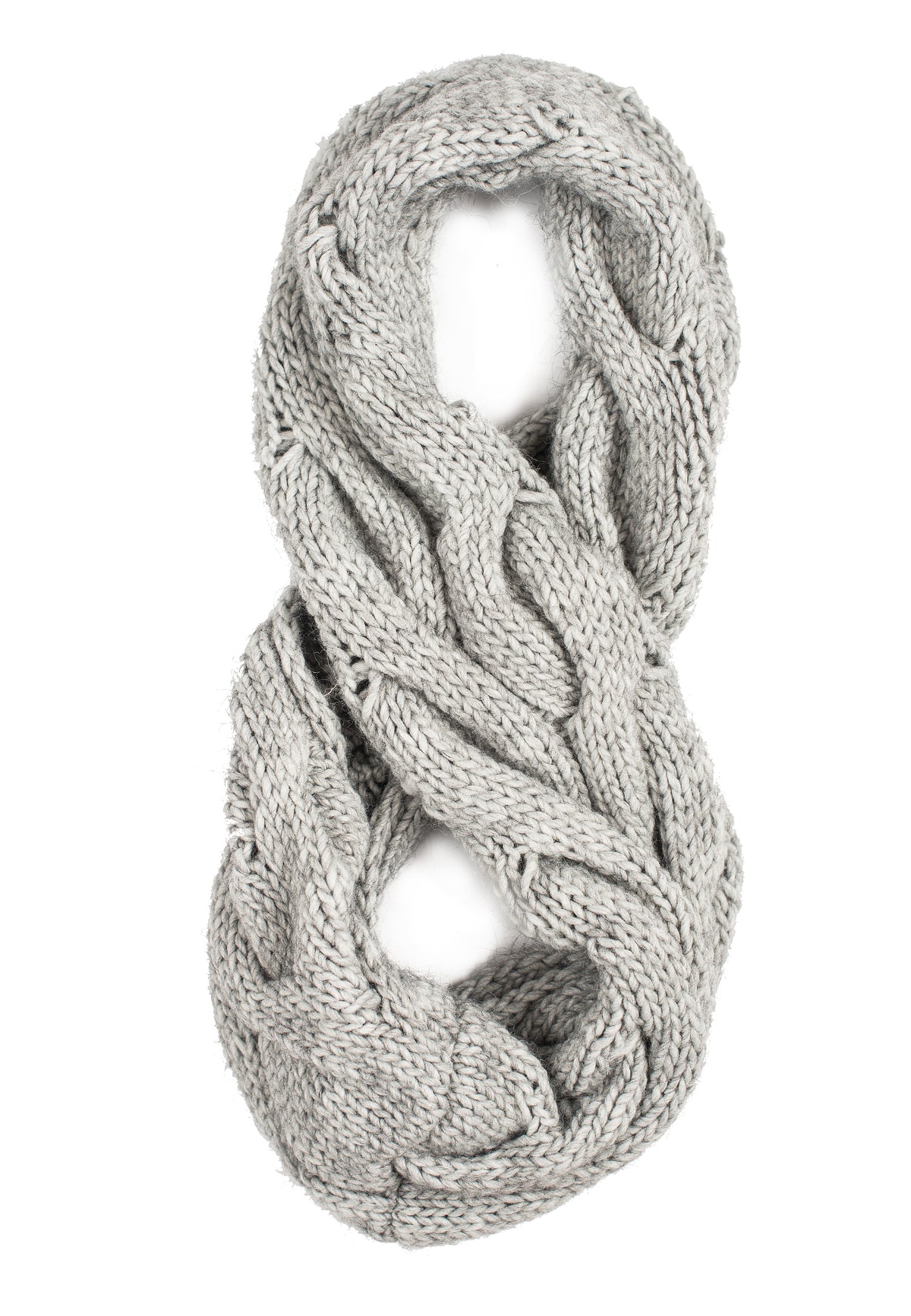 Gray Cable-Knit Scarf, view 6