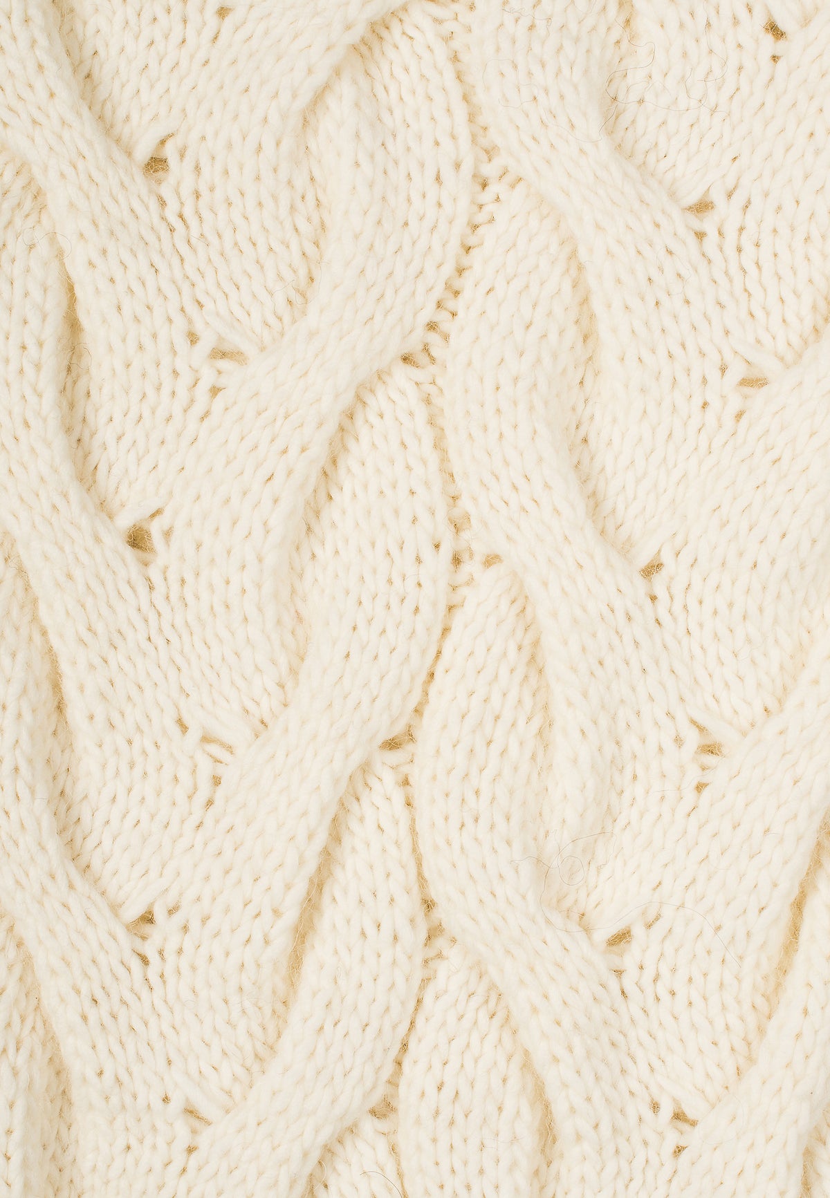 Cream Cable-Knit Scarf, view 5