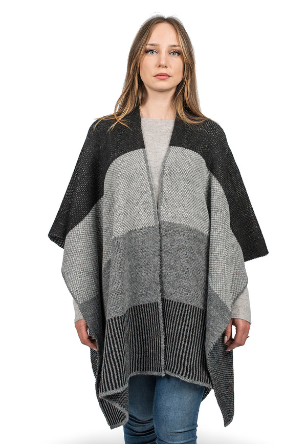 Striped cape | Dalle Piane Cashmere