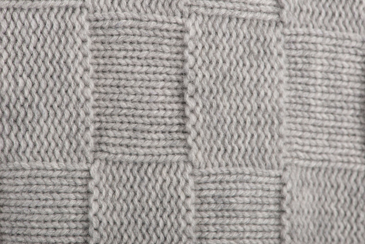 Gray Checkerboard 100% Cashmere Throw, view 2