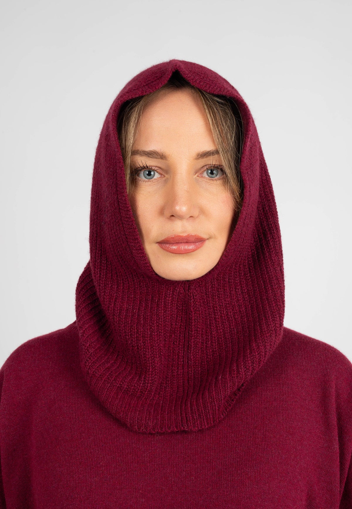 Cashmere Blend Balaclava, burgundy | Dalle Piane Cashmere