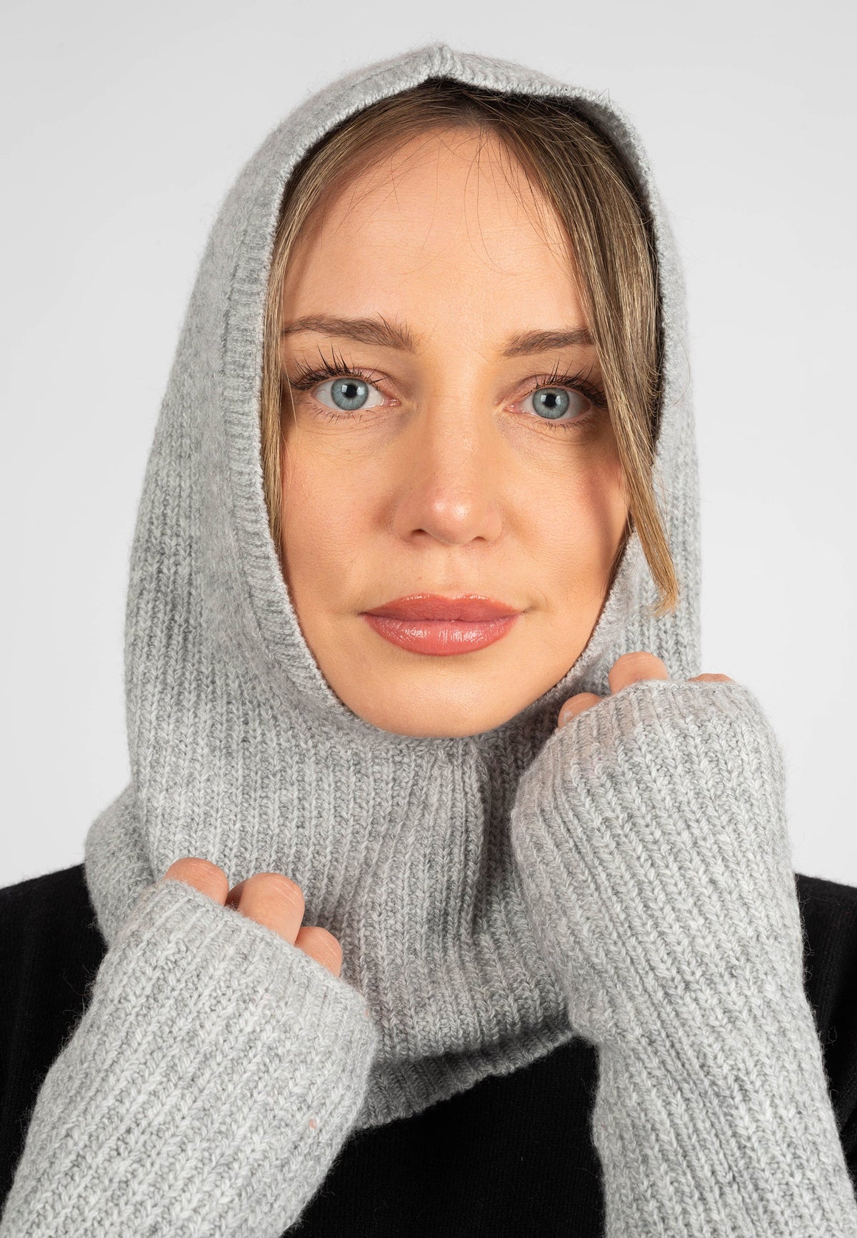 Cashmere Blend Balaclava, gray | Dalle Piane Cashmere