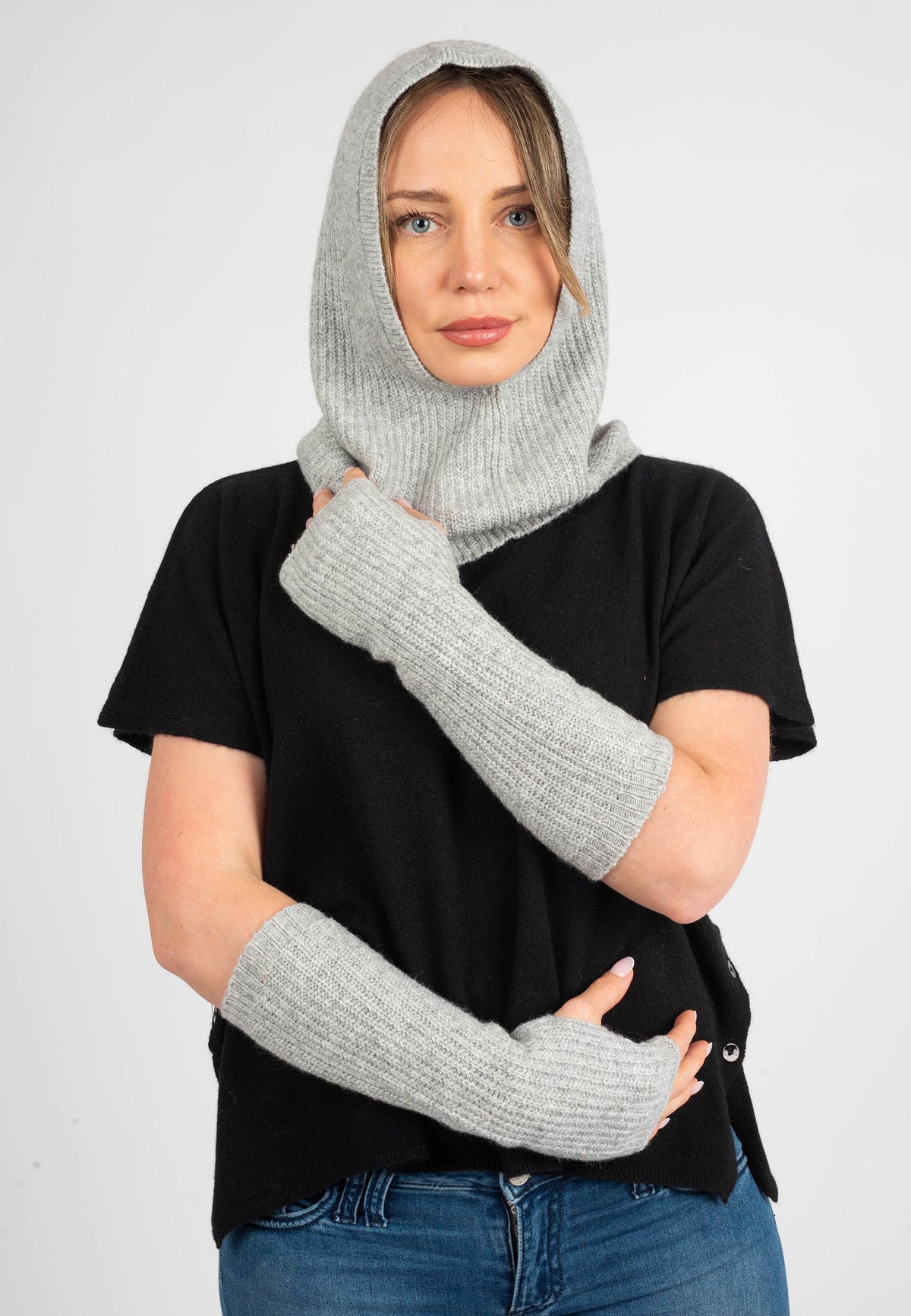 Cashmere Blend Balaclava, gray | Dalle Piane Cashmere
