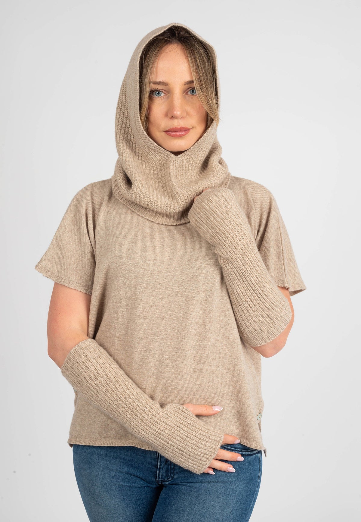Cashmere Blend Balaclava, beige | Dalle Piane Cashmere