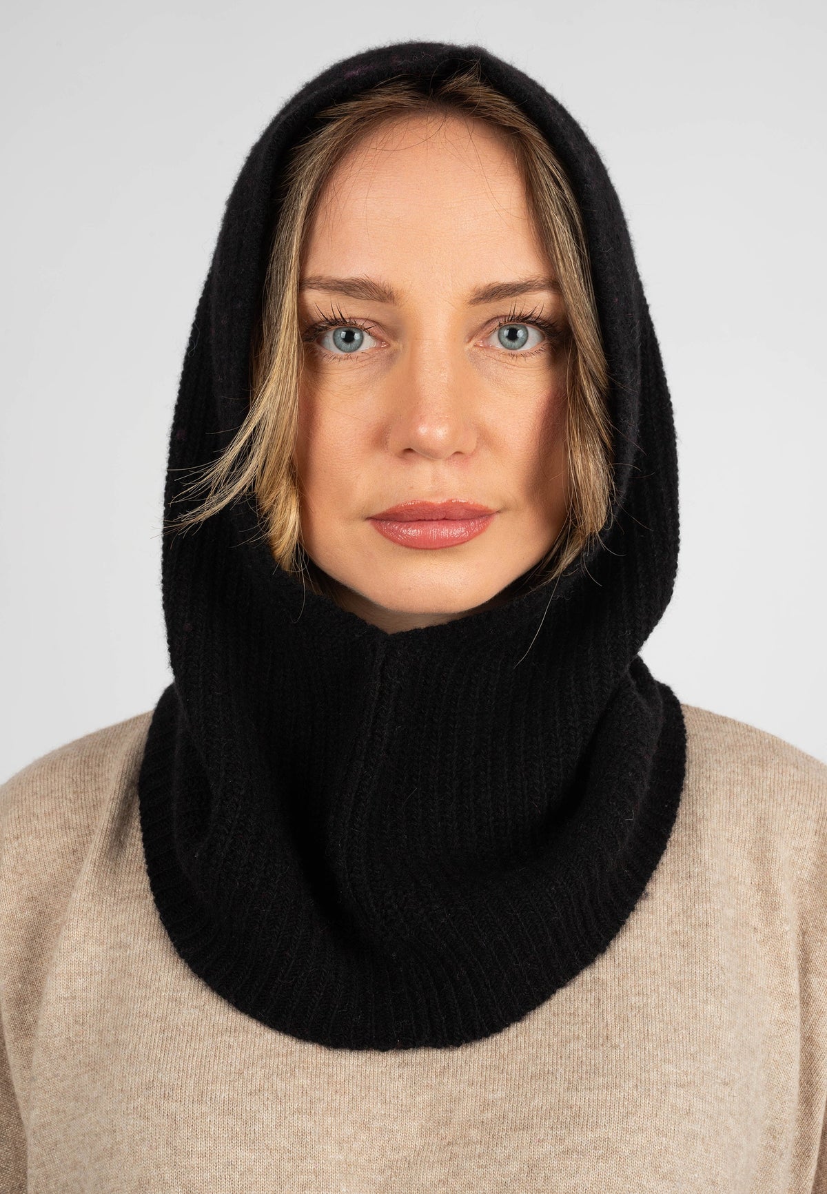 Cashmere Blend Balaclava, black | Dalle Piane Cashmere