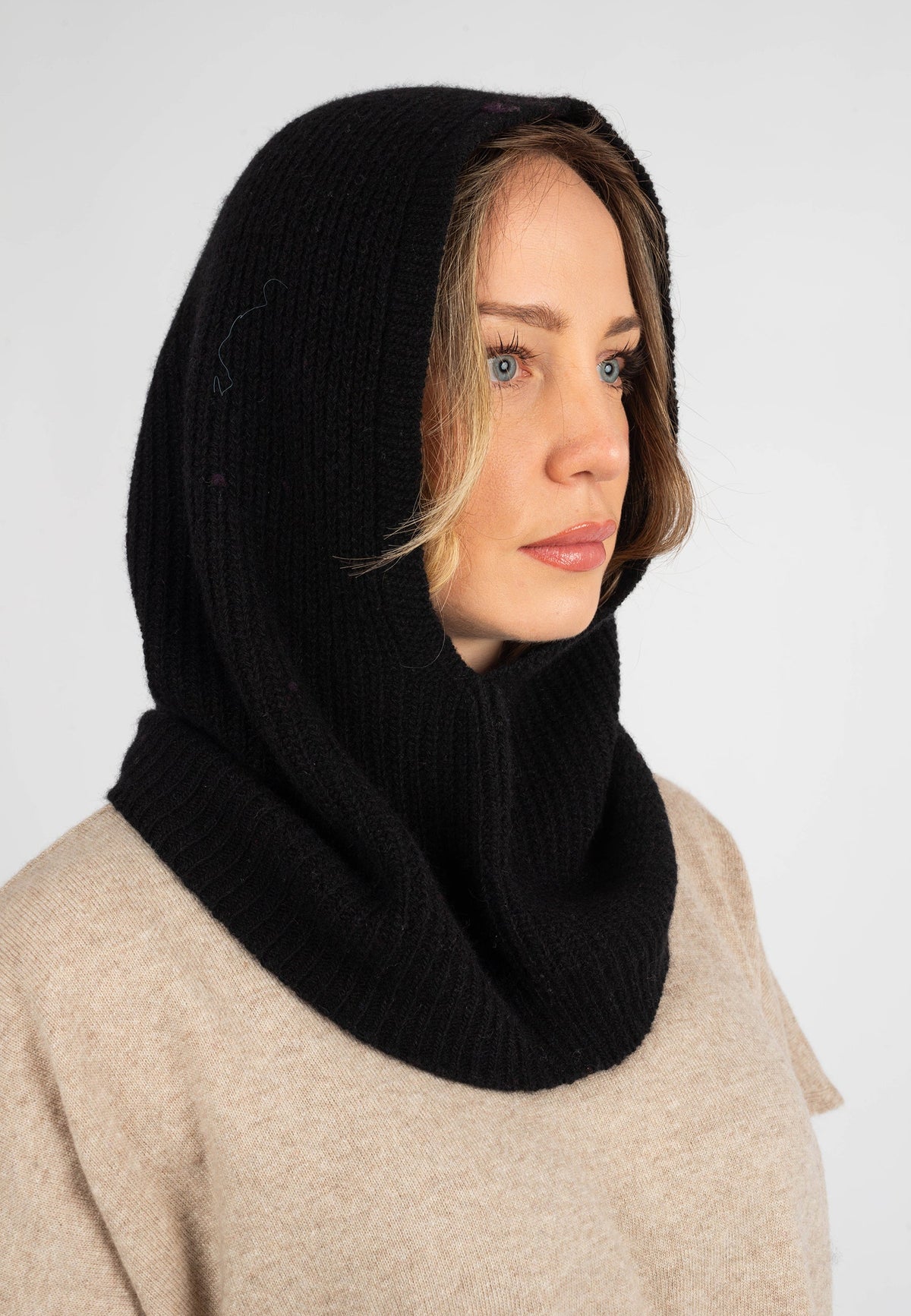 Cashmere Blend Balaclava, black | Dalle Piane Cashmere