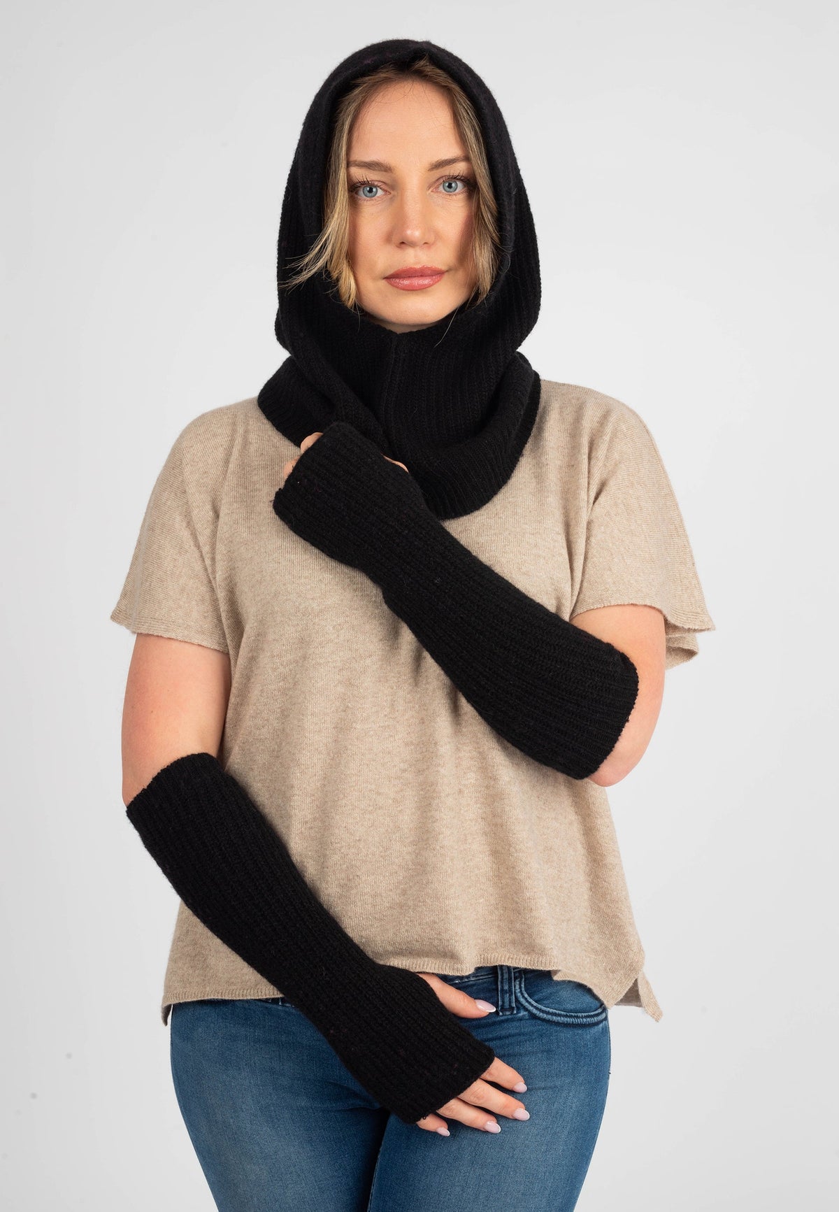 Cashmere Blend Balaclava, black | Dalle Piane Cashmere