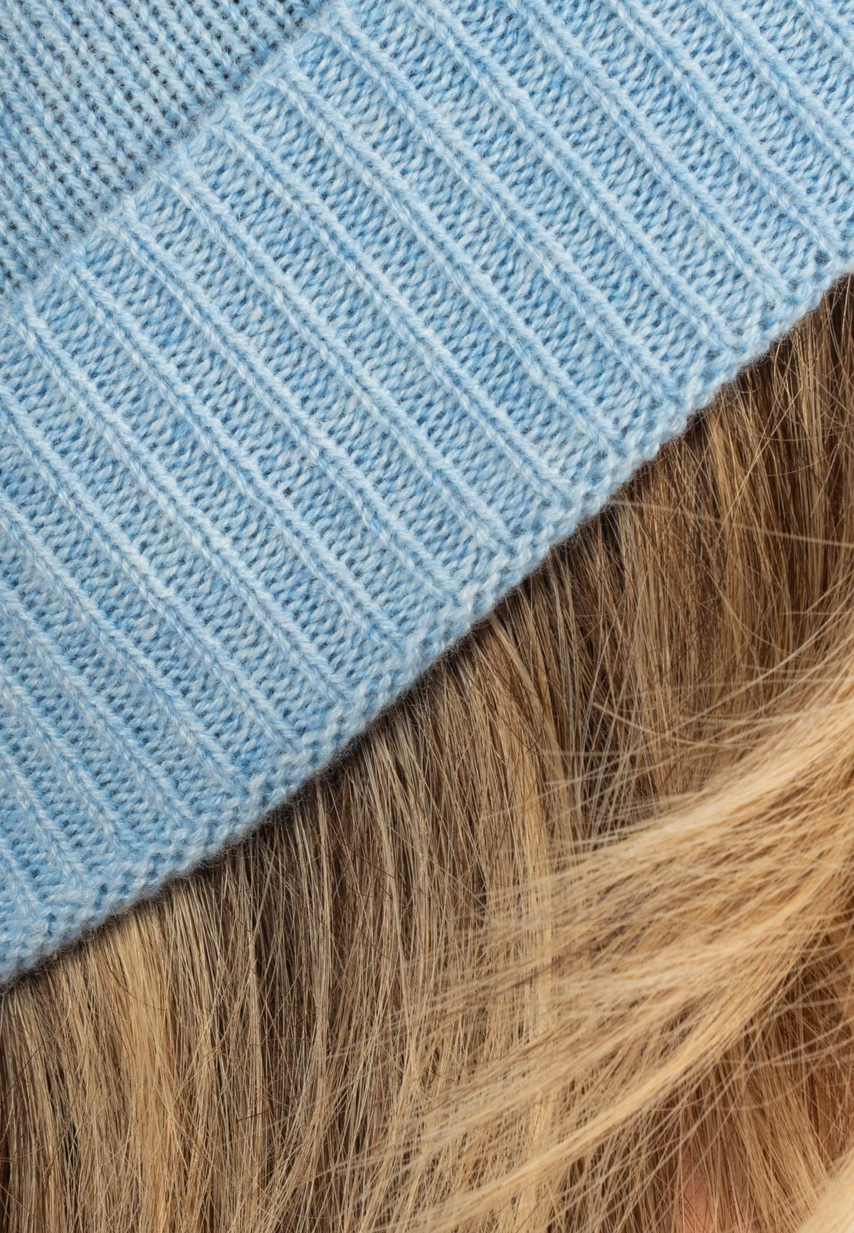 Women's Plain-Knit 100% Cashmere Beanie, sky | Dalle Piane Cashmere