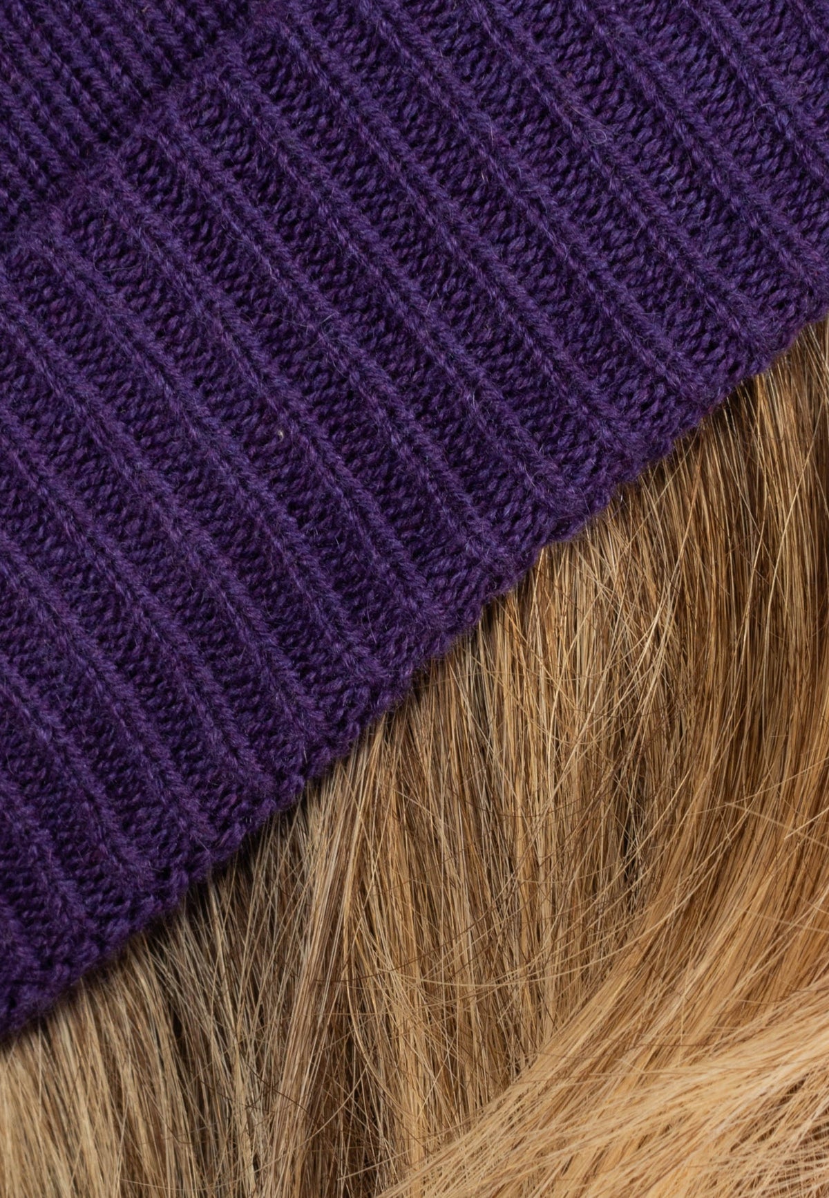 Women's Plain-Knit 100% Cashmere Beanie, purple | Dalle Piane Cashmere