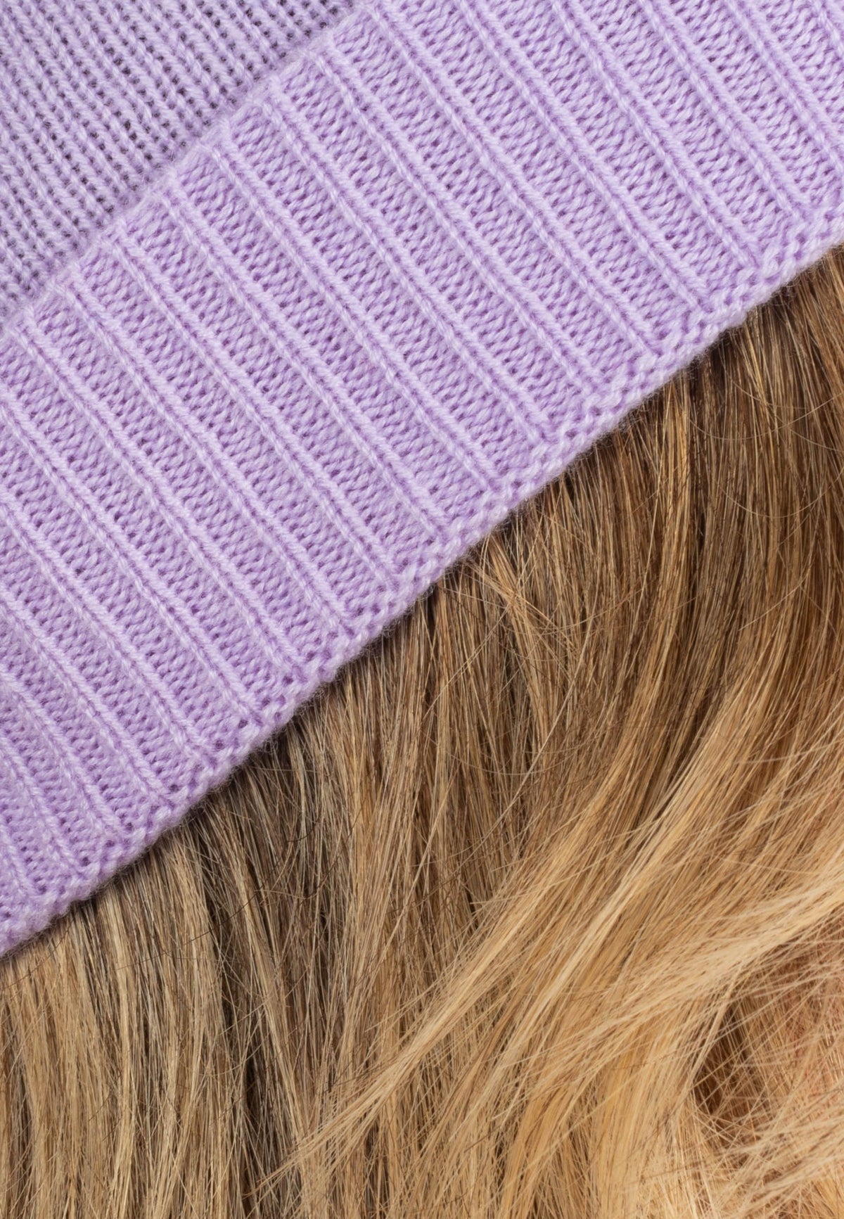 Women's Plain-Knit 100% Cashmere Beanie, lilac | Dalle Piane Cashmere