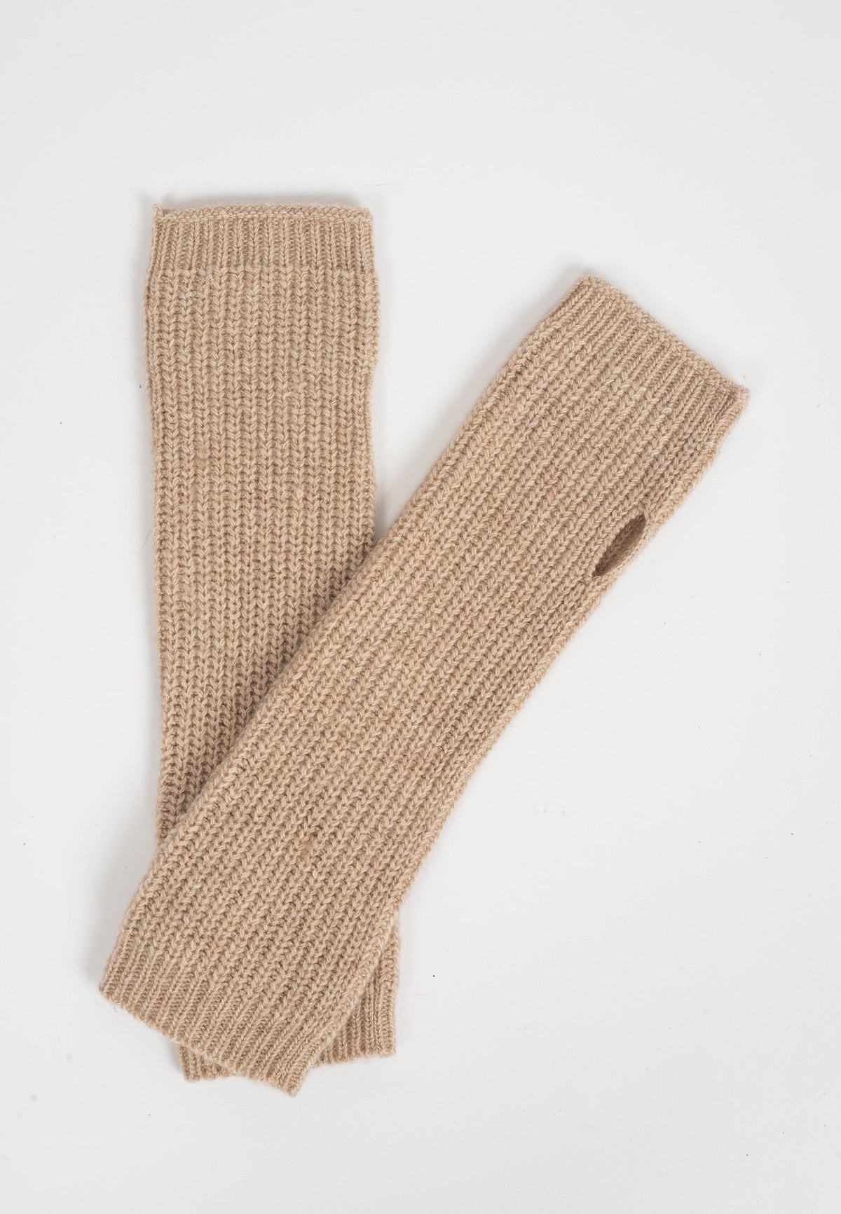 Women's Cashmere Blend Arm Warmers, beige | Dalle Piane Cashmere