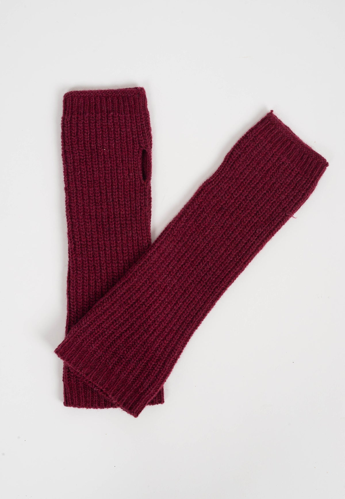 Women's Cashmere Blend Arm Warmers, burgundy | Dalle Piane Cashmere