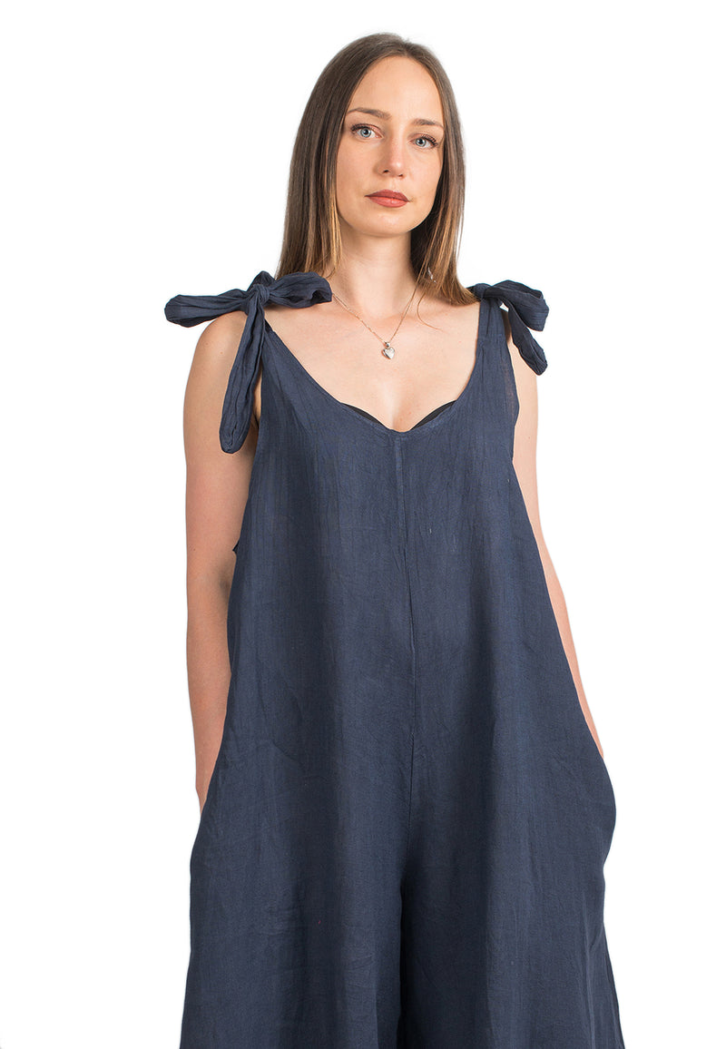 Jampsuit dress 100% Linen | Dalle Piane Cashmere