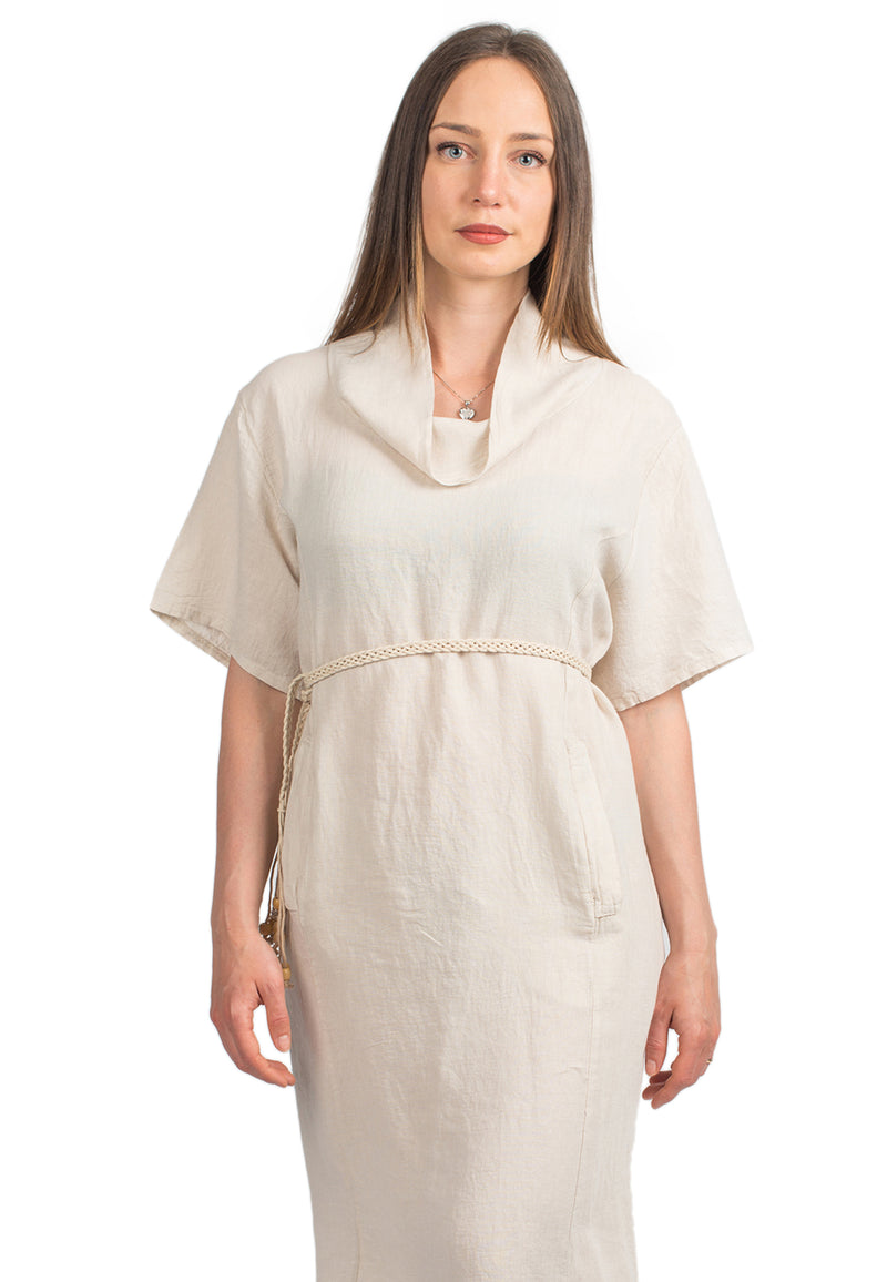 Short dress in 100% Linen | Dalle Piane Cashmere