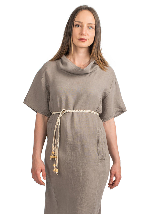 Short dress in 100% Linen | Dalle Piane Cashmere