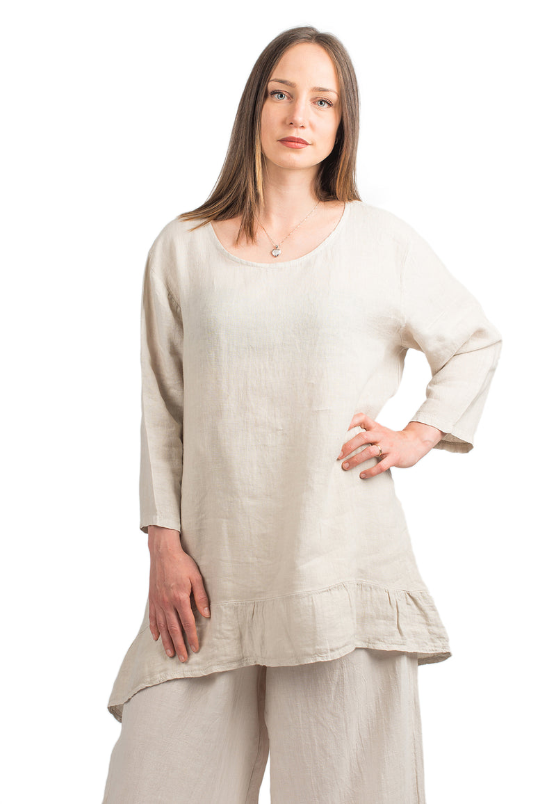 Long blouse 100% linen | Dalle Piane Cashmere