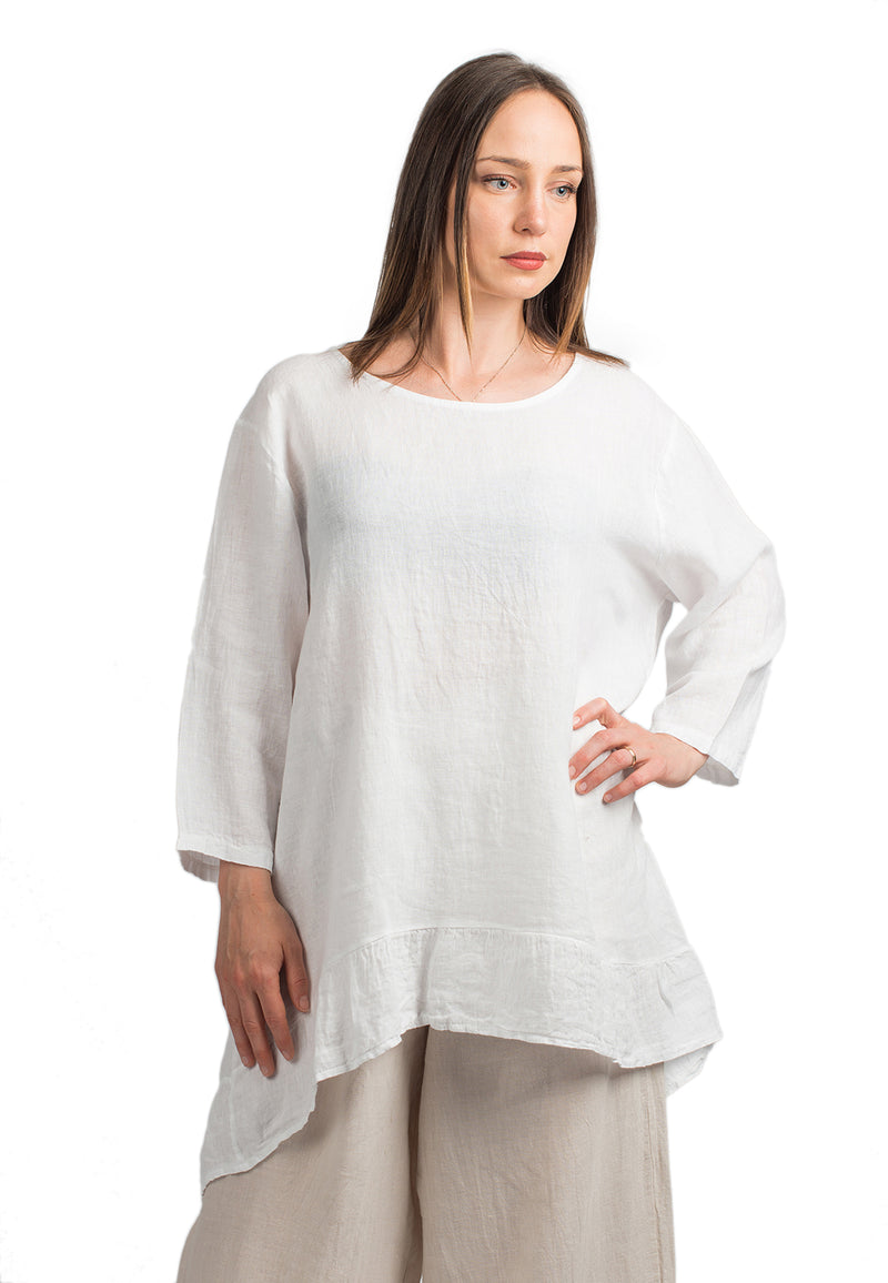 Long blouse 100% linen | Dalle Piane Cashmere