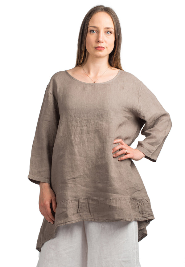 Long blouse 100% linen | Dalle Piane Cashmere