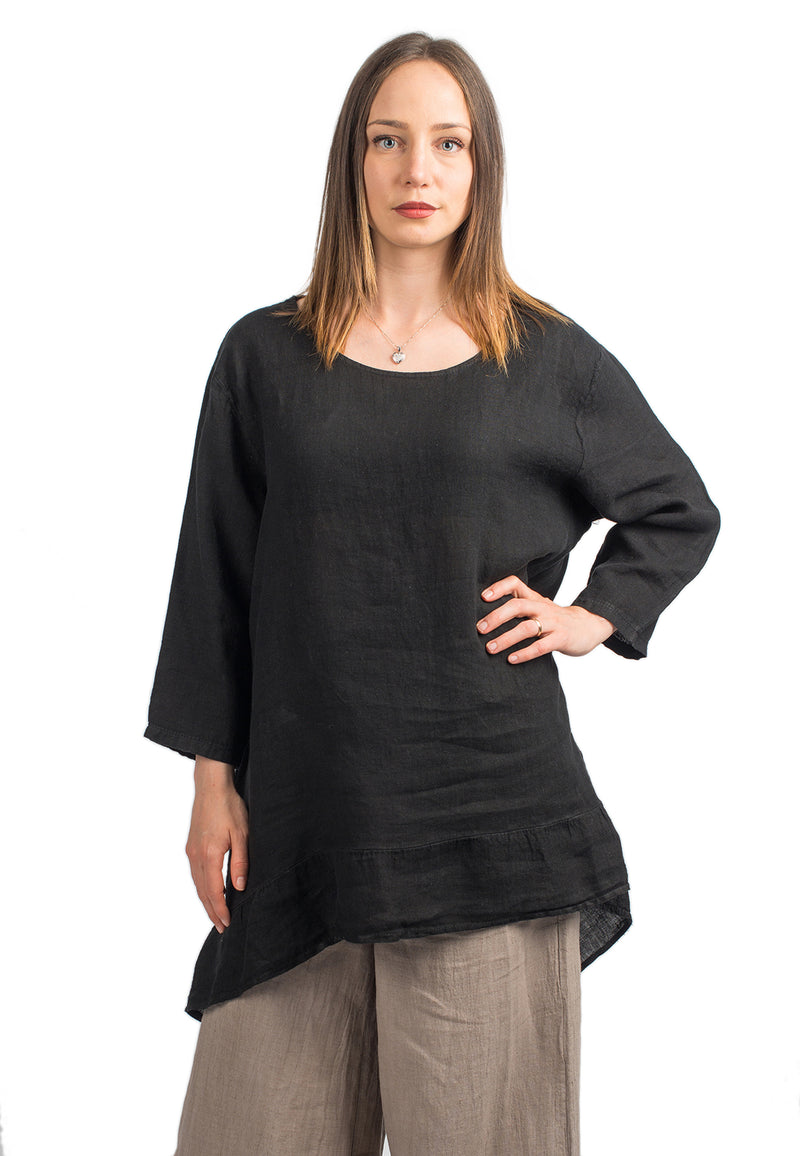 Long blouse 100% linen | Dalle Piane Cashmere