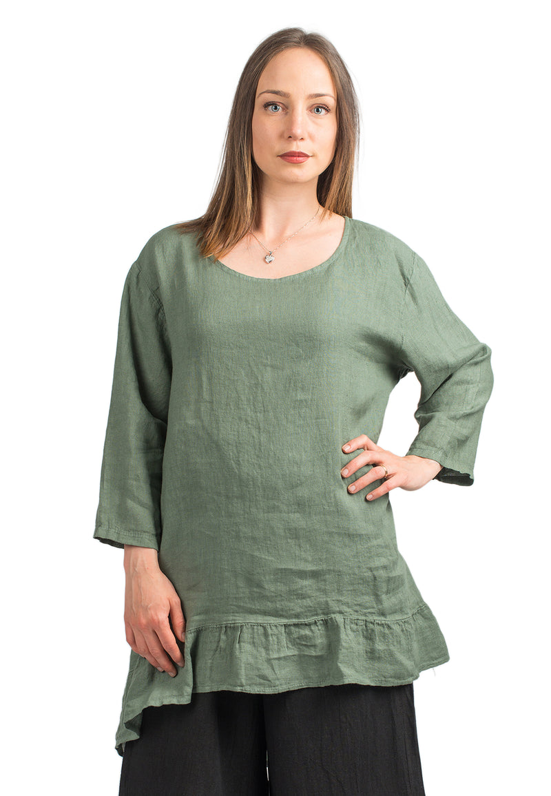 Long blouse 100% linen | Dalle Piane Cashmere