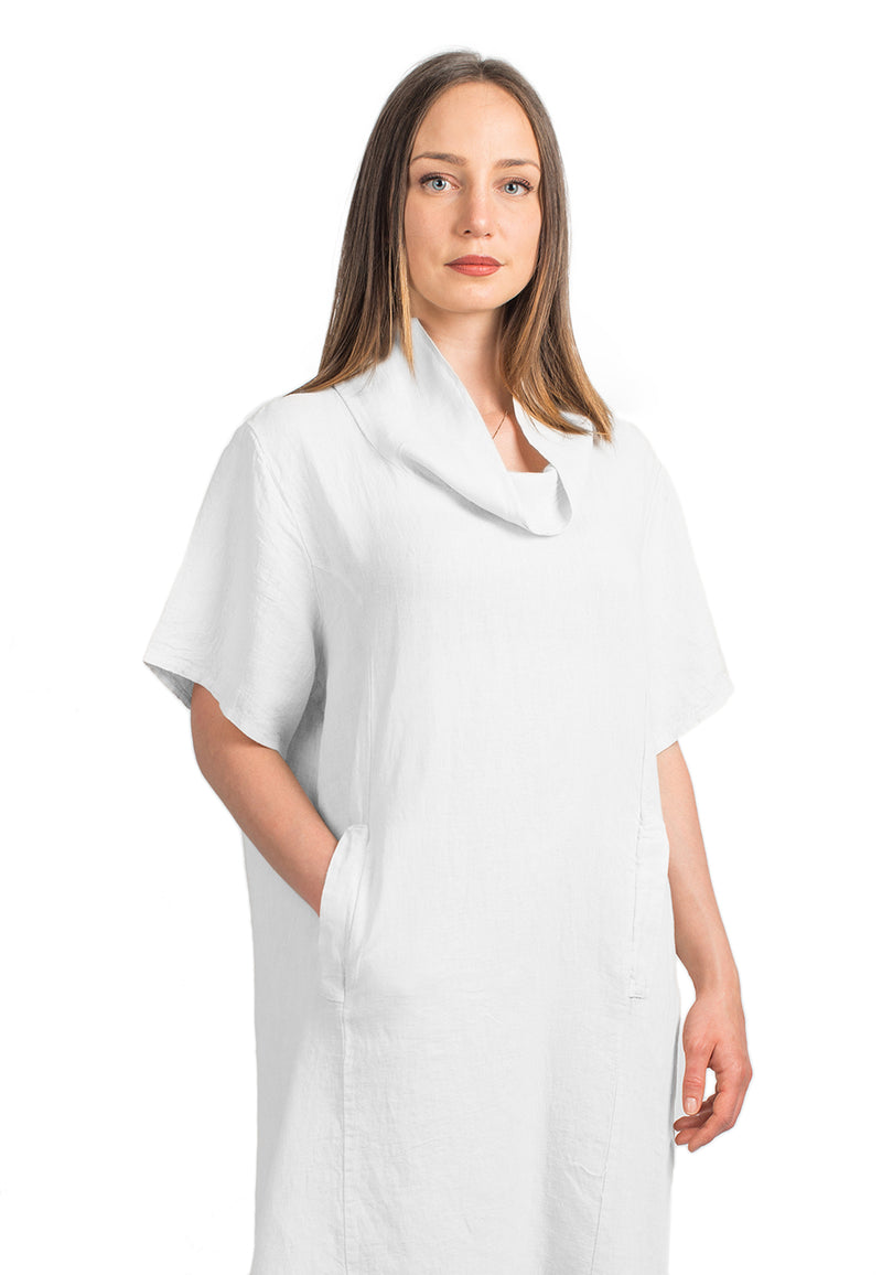 Short dress in 100% Linen | Dalle Piane Cashmere