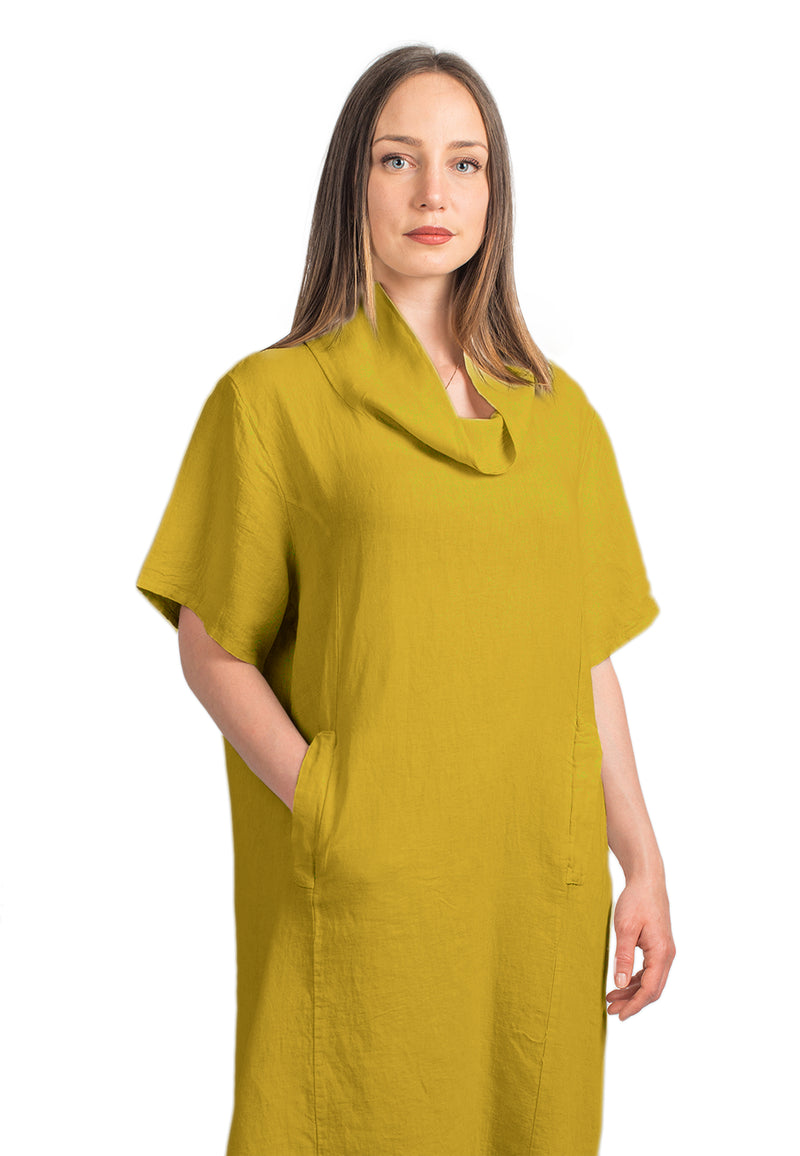 Short dress in 100% Linen | Dalle Piane Cashmere