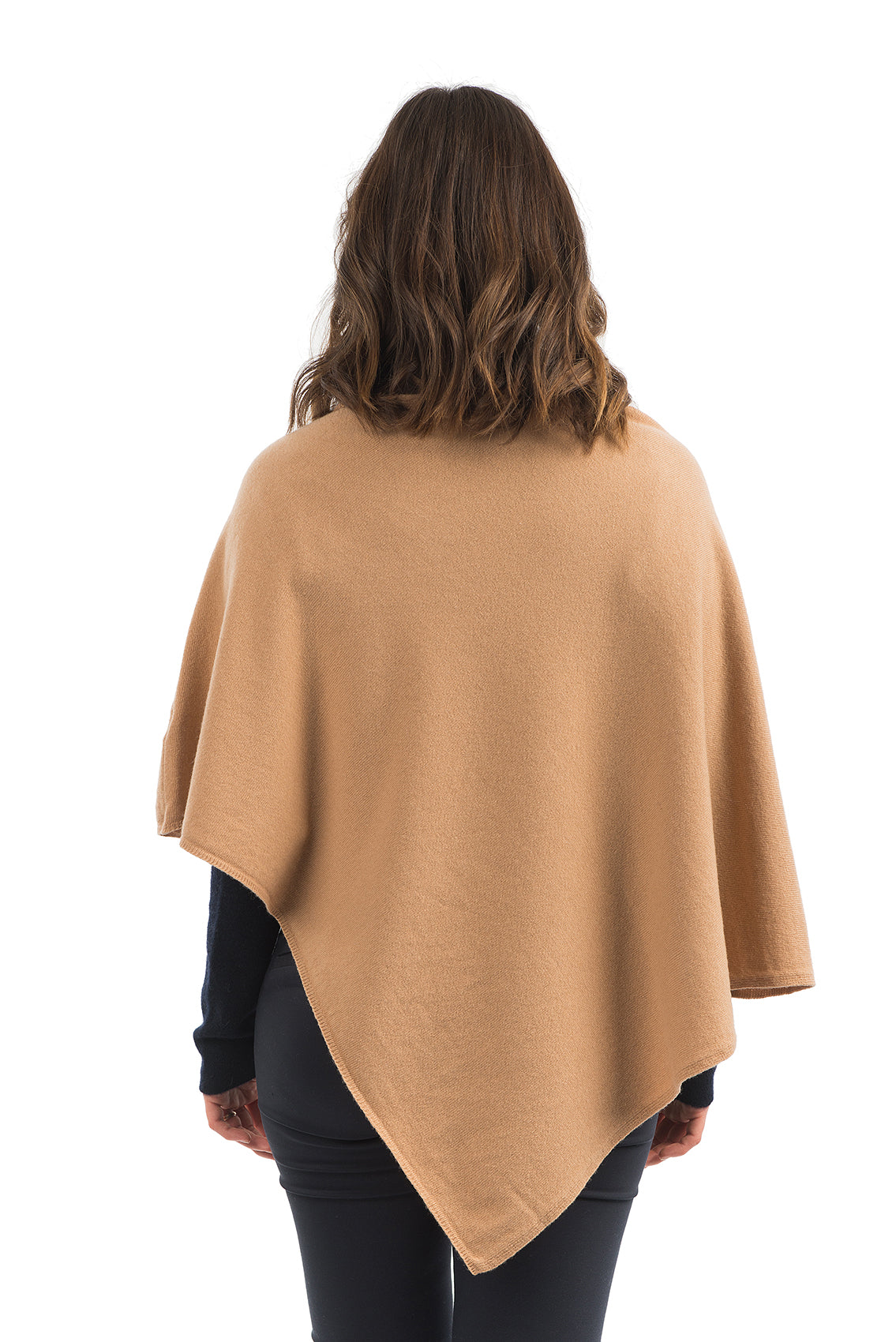 Camel Cashmere Blend Poncho, view 3