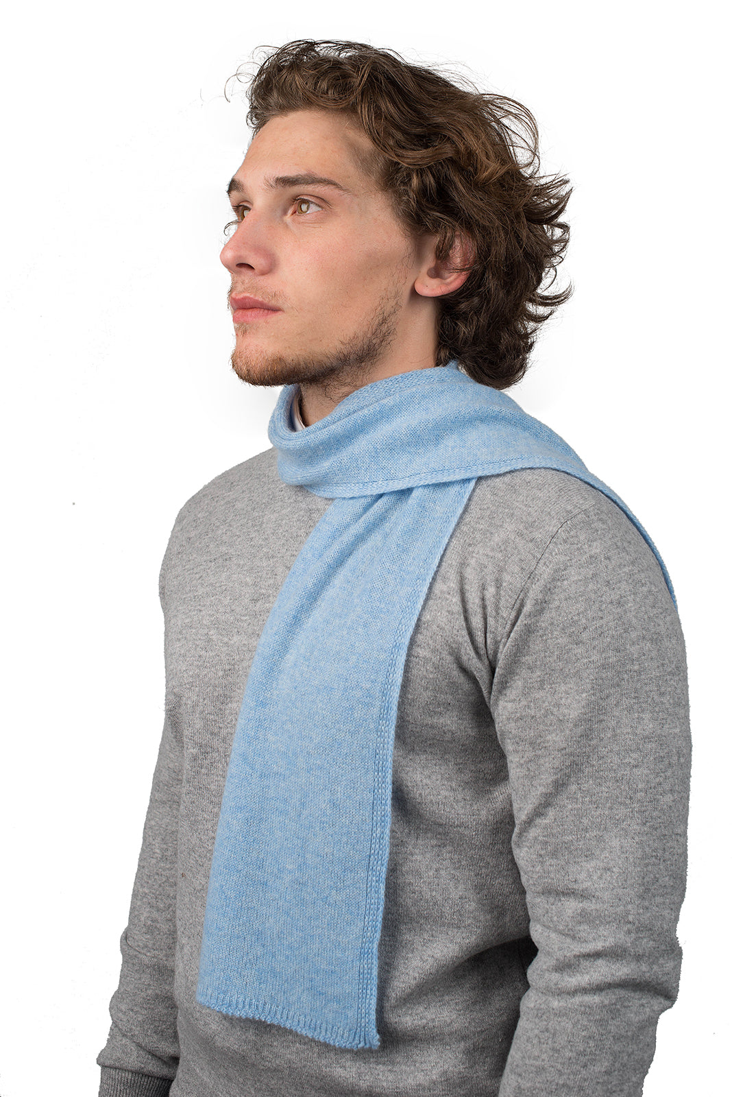 Sky Men's 100% Cashmere Skinny Scarf