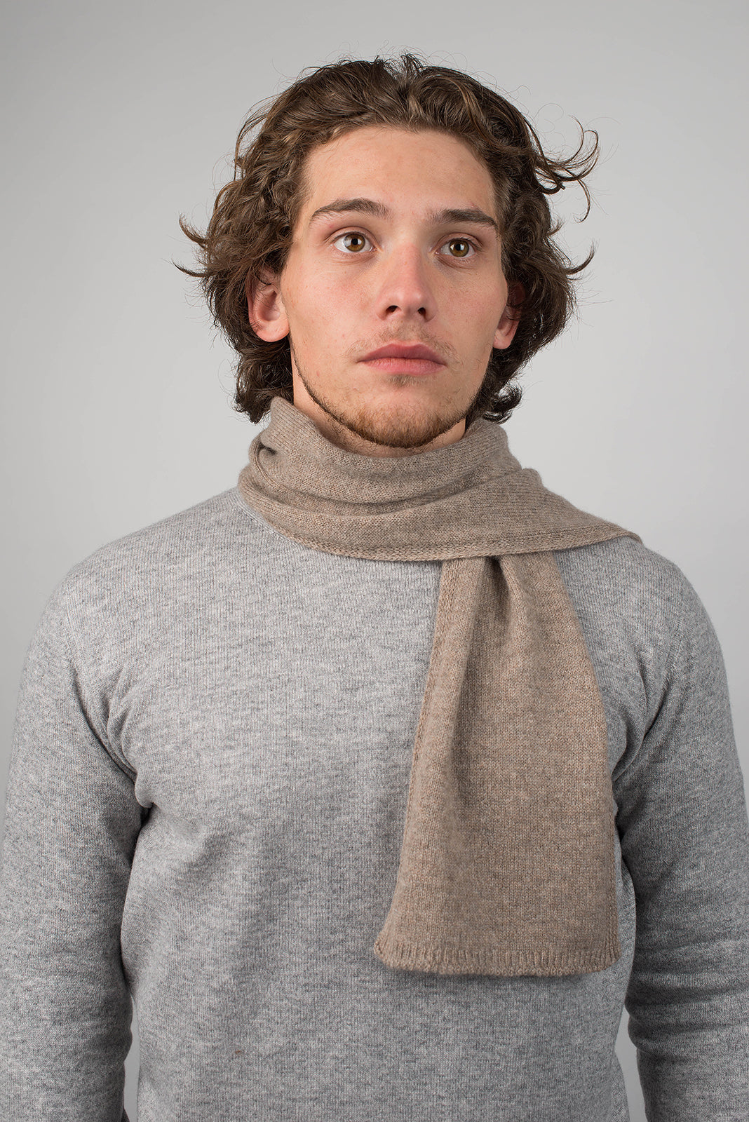 Mink Men's 100% Cashmere Skinny Scarf, view 2