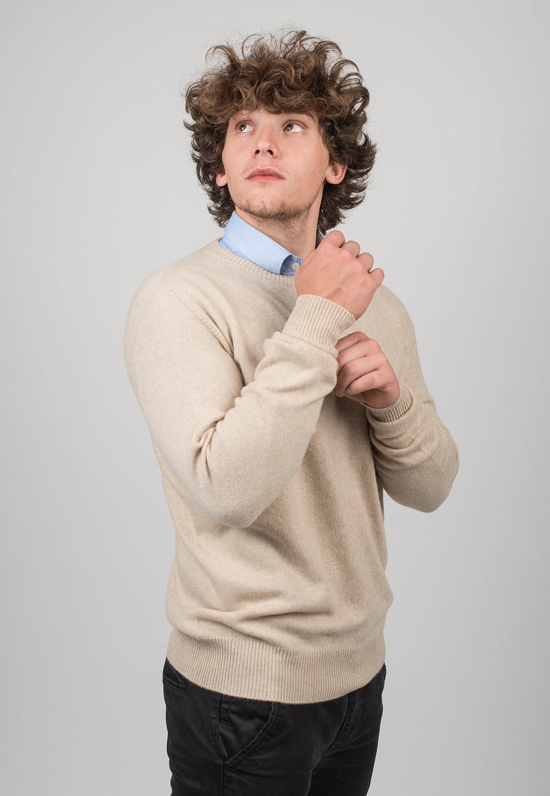 Crew Neck 100% Regenerated Cashmere | Dalle Piane Cashmere