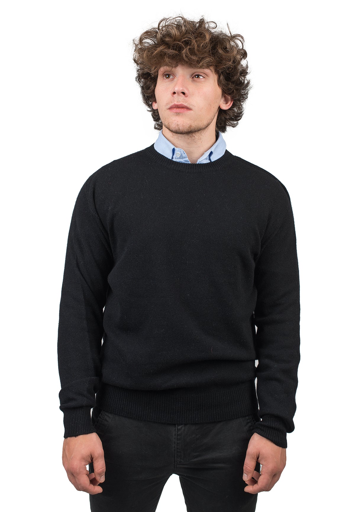 Black Men's Recycled Cashmere Blend Crewneck