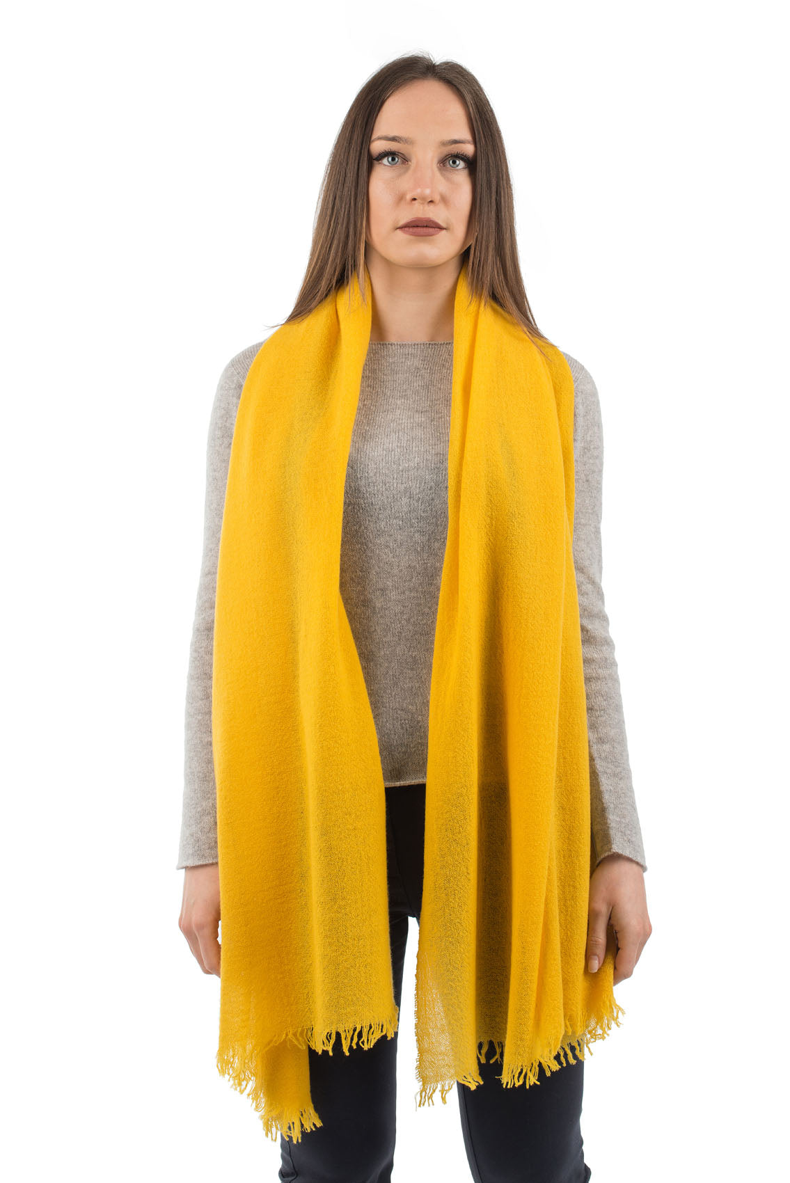 Yellow Women's 100% Cashmere Pashmina