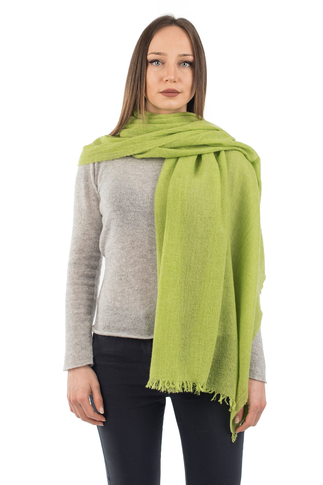 Apple Green Women's 100% Cashmere Pashmina, view 2