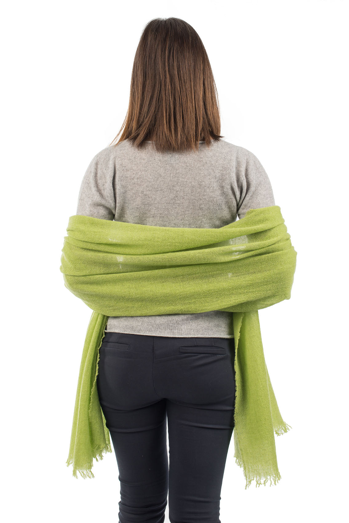 Apple Green Women's 100% Cashmere Pashmina, view 3
