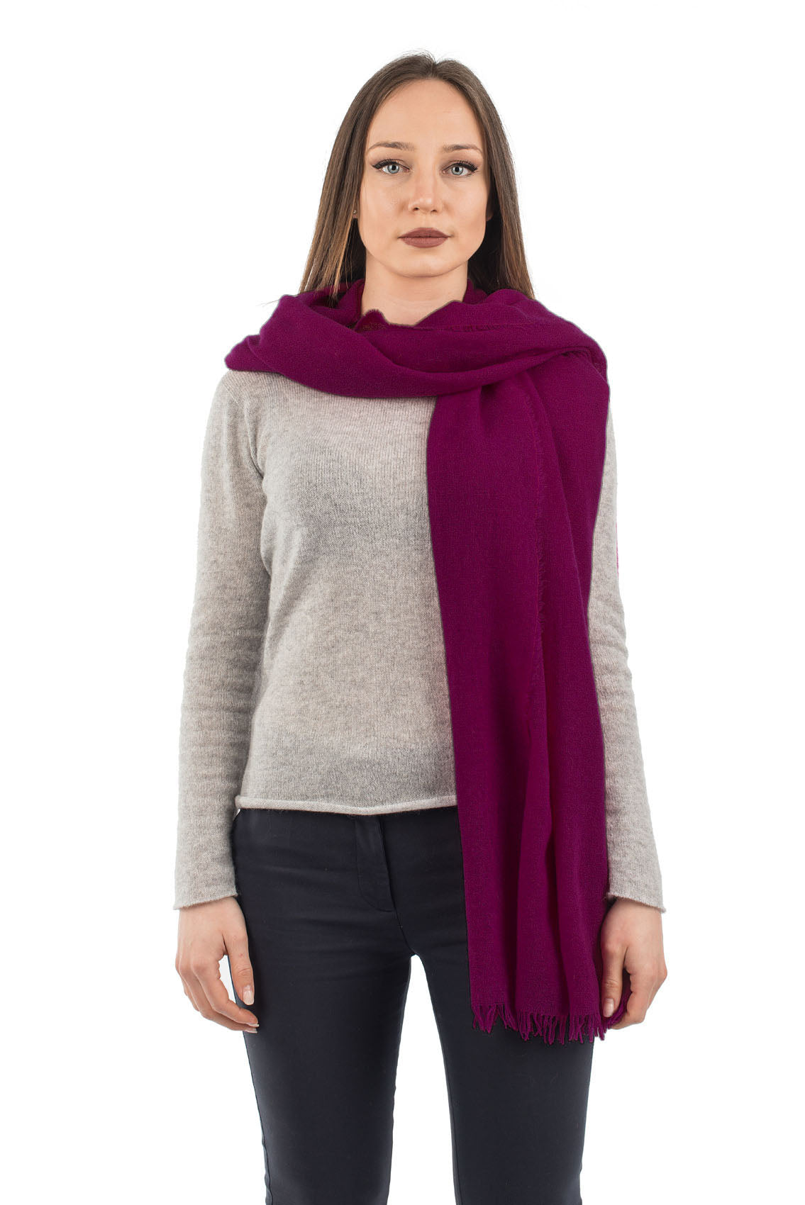 Fuchsia Women's 100% Cashmere Pashmina, view 2