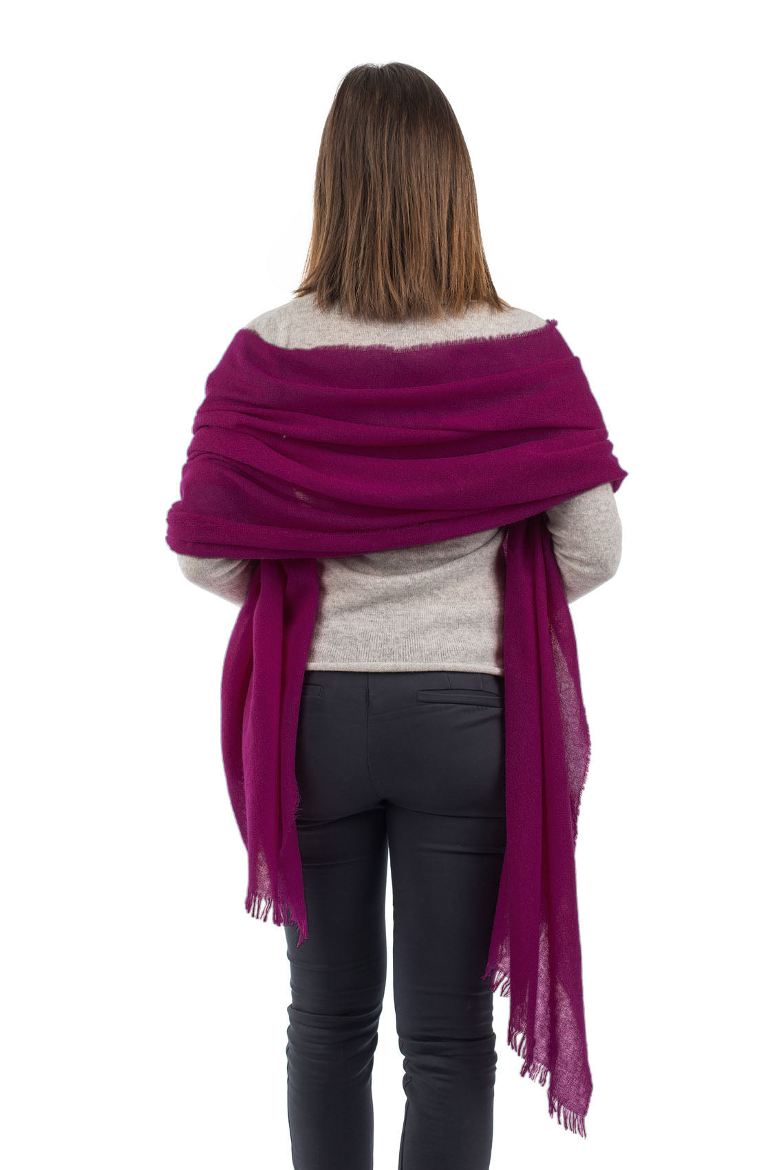 Fuchsia Women's 100% Cashmere Pashmina, view 4