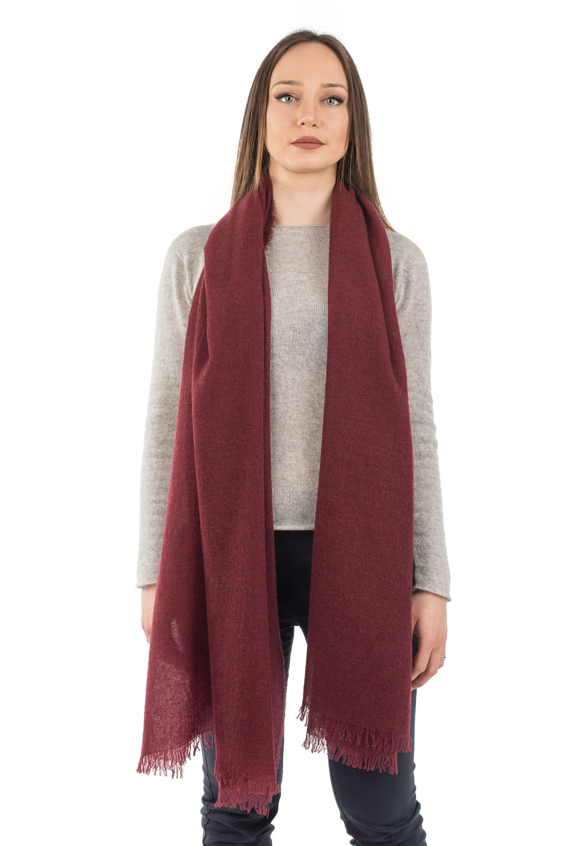 Burgundy Women's 100% Cashmere Pashmina