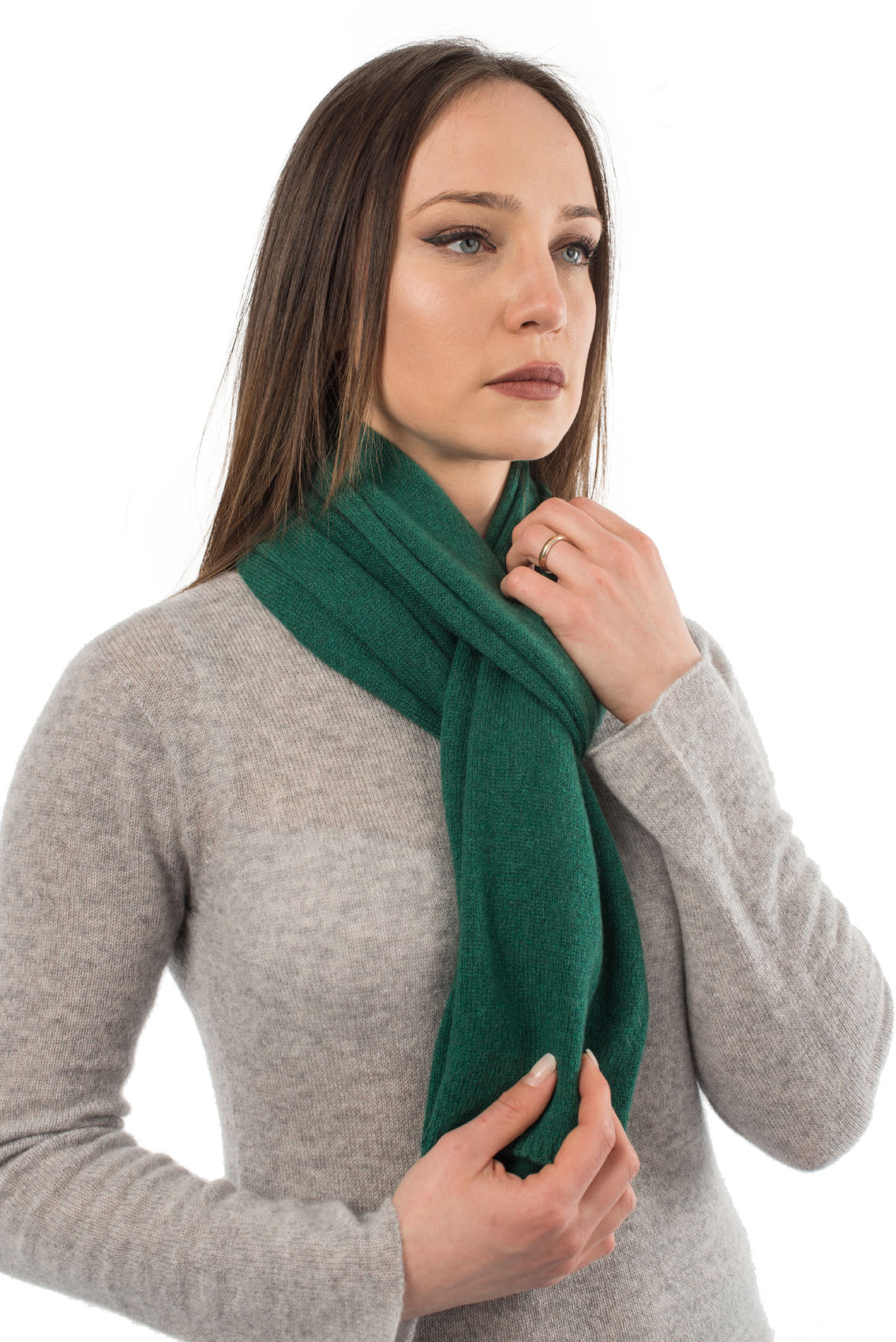 Green Unisex 100% Cashmere Scarf, view 3