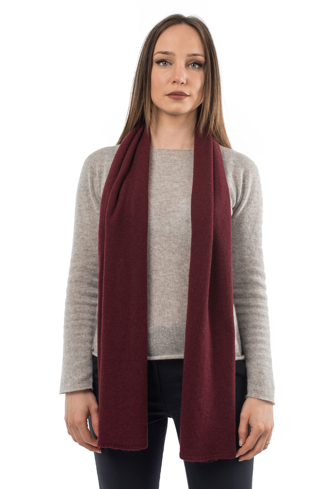 Burgundy Unisex 100% Cashmere Scarf