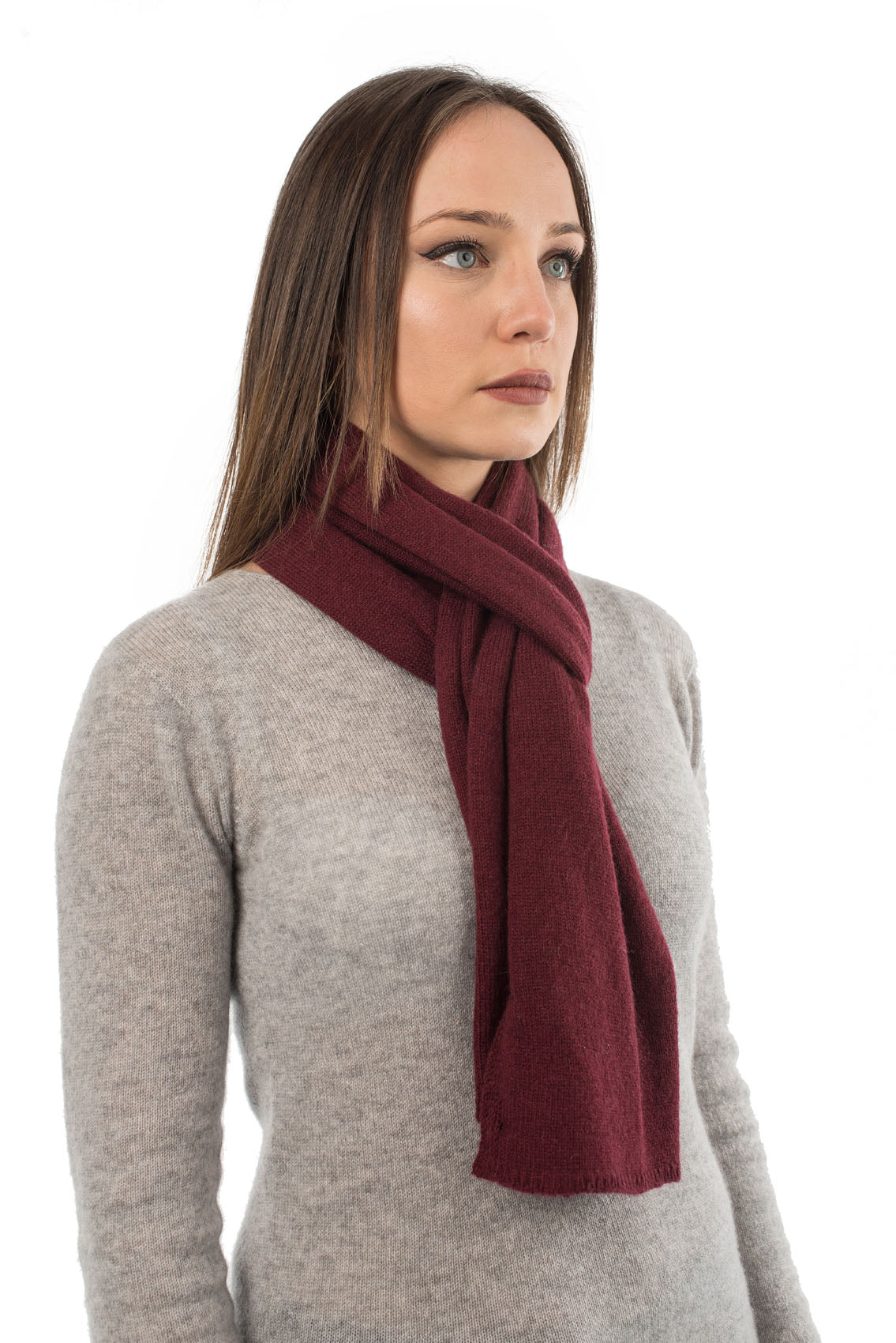Burgundy Unisex 100% Cashmere Scarf, view 2