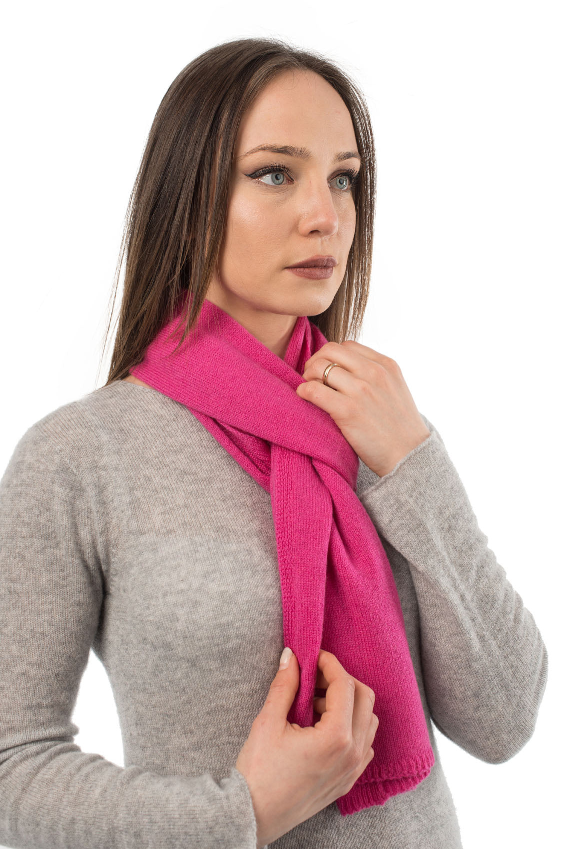 Fuchsia Unisex 100% Cashmere Scarf, view 3