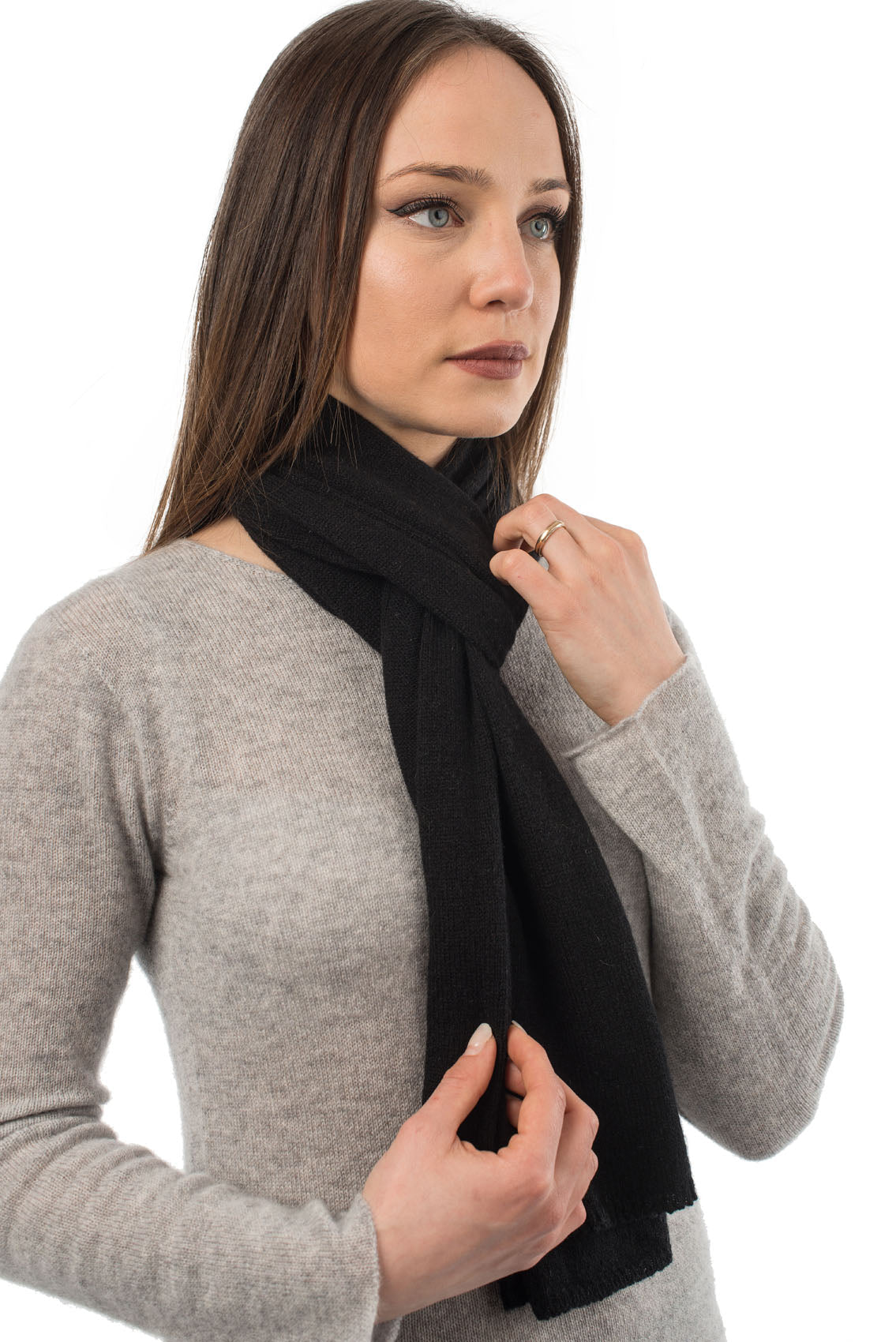 Blue Unisex 100% Cashmere Scarf, view 3