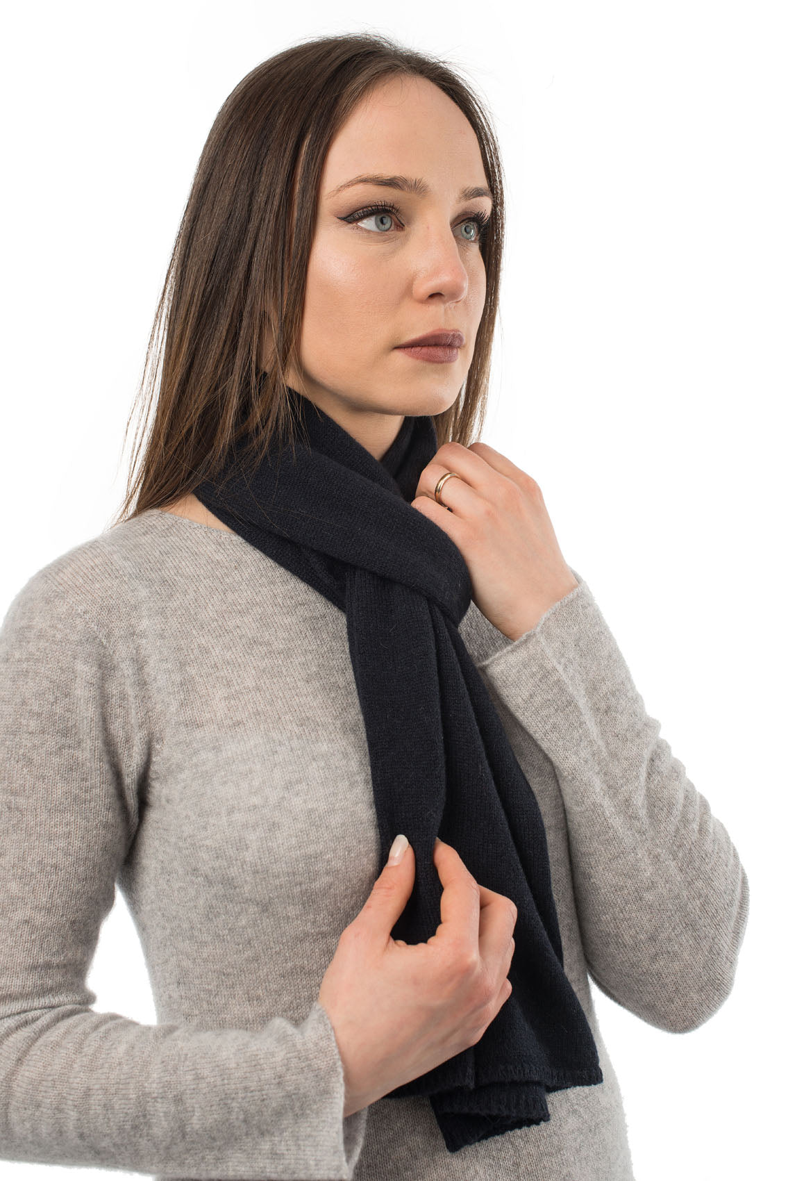 Black Unisex 100% Cashmere Scarf, view 2