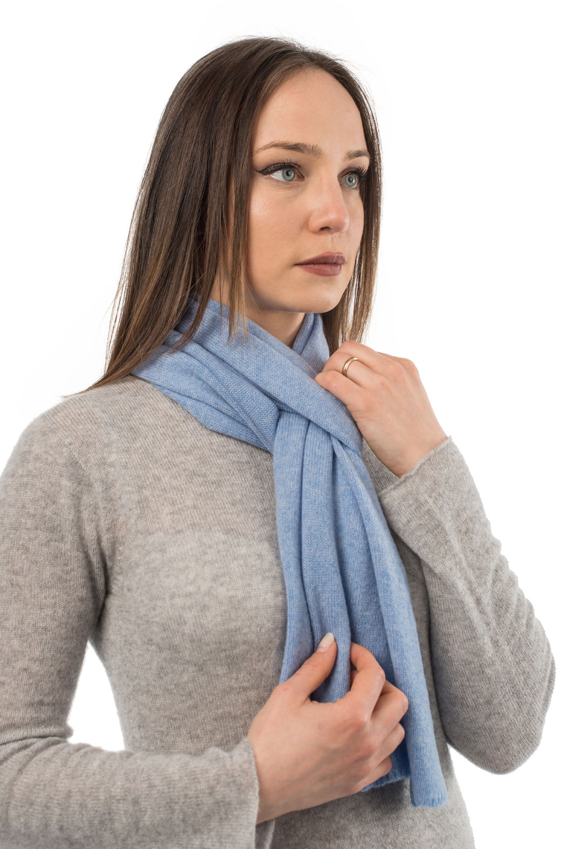 Sky Unisex 100% Cashmere Scarf, view 3