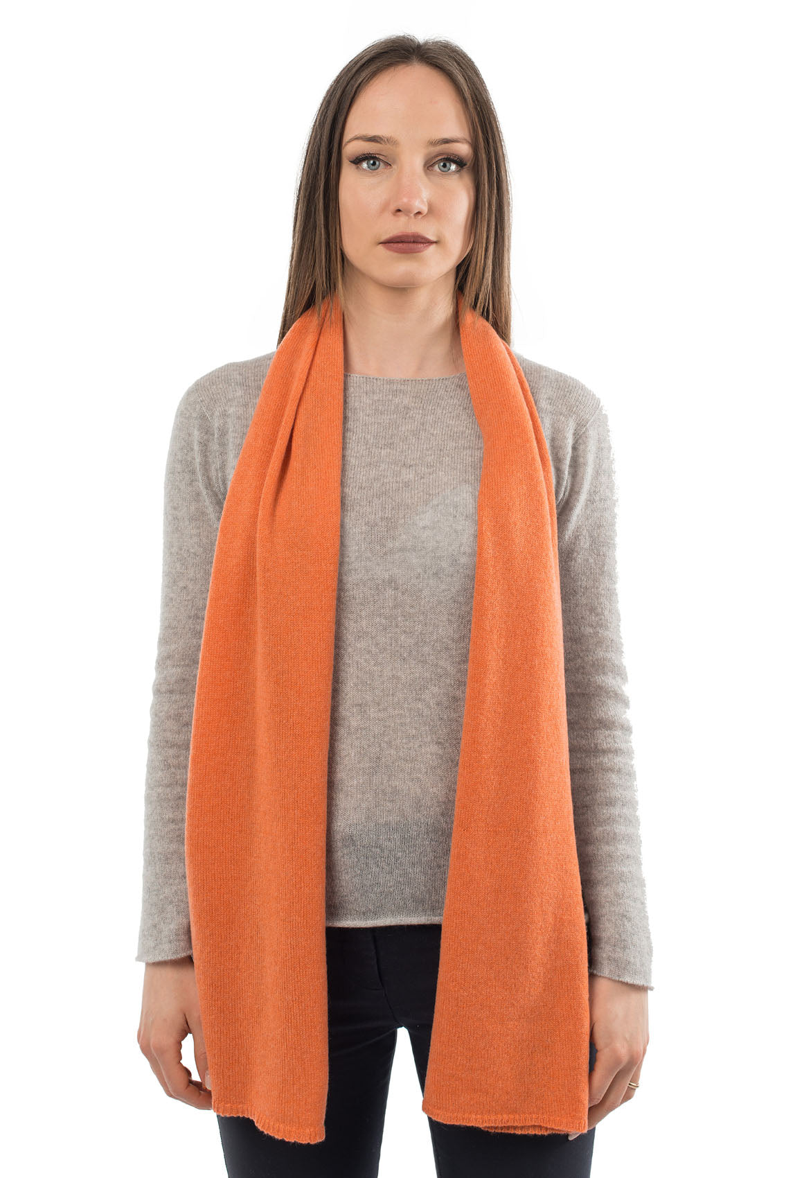Orange Unisex 100% Cashmere Scarf