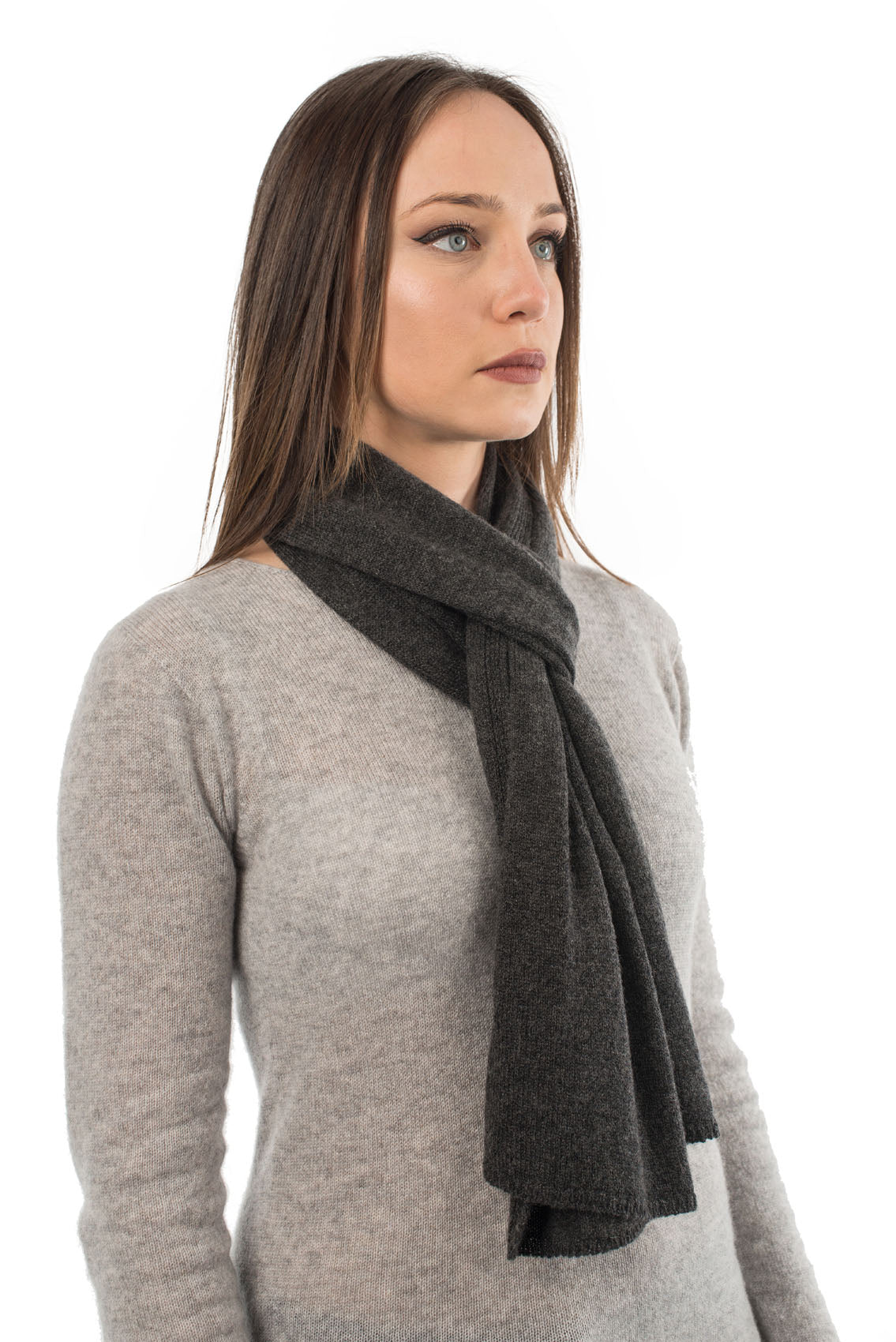 Charcoal Unisex 100% Cashmere Scarf, view 2