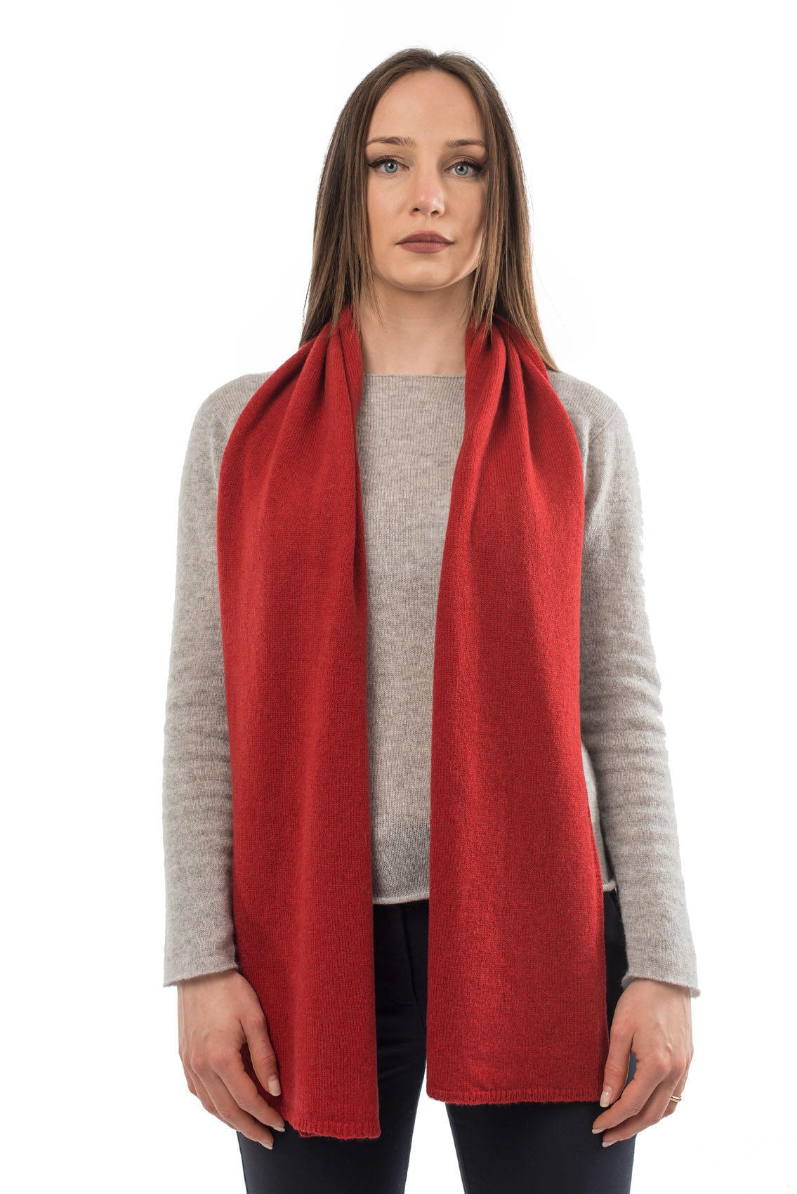 Red Unisex 100% Cashmere Scarf