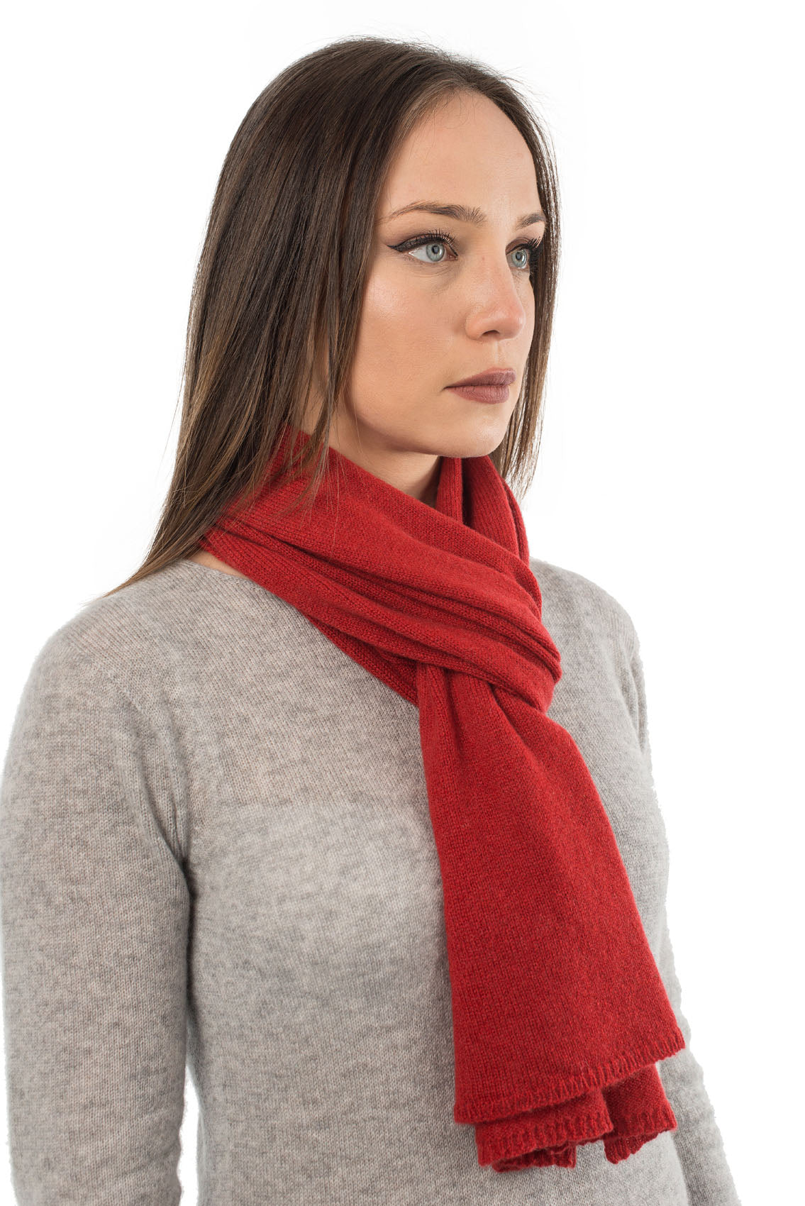 Red Unisex 100% Cashmere Scarf, view 2